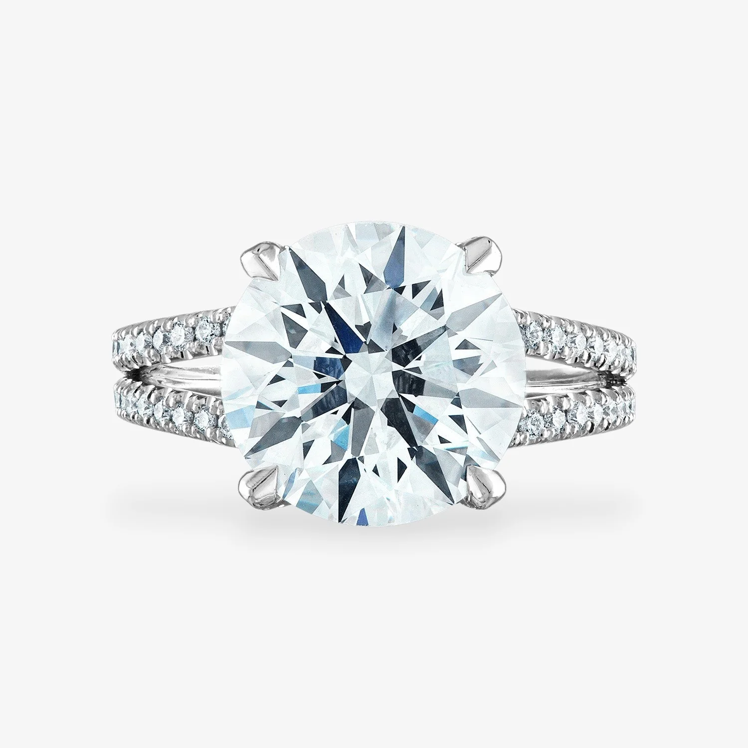 Pave Split Shank Engagement Ring