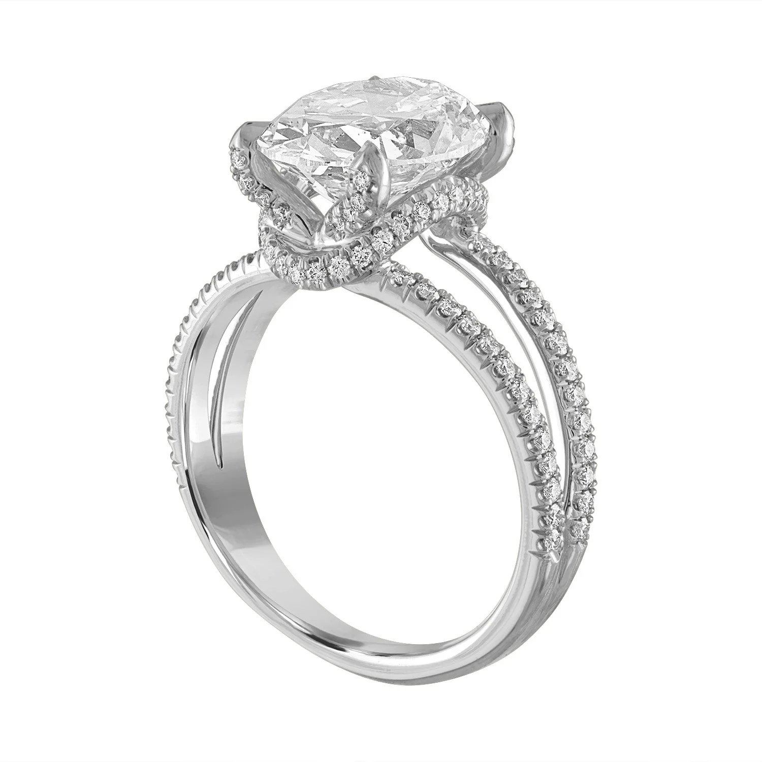 Pave Split Shank Engagement Ring - Image 10
