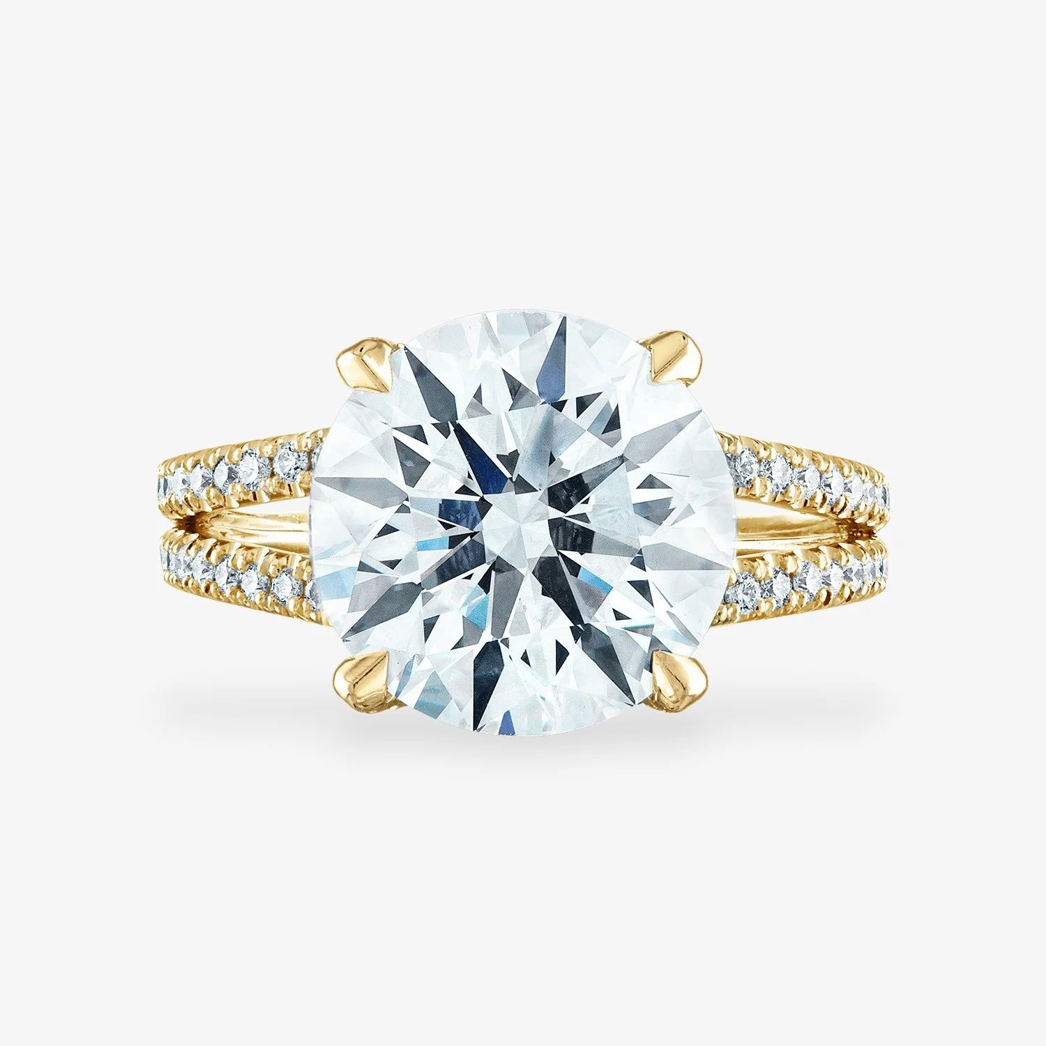 Pave Split Shank Engagement Ring - Image 2
