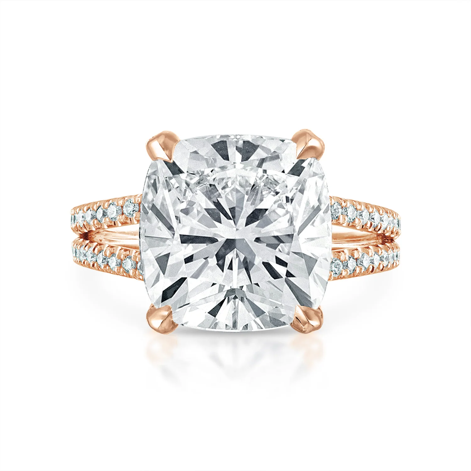 Pave Split Shank Engagement Ring - Image 5