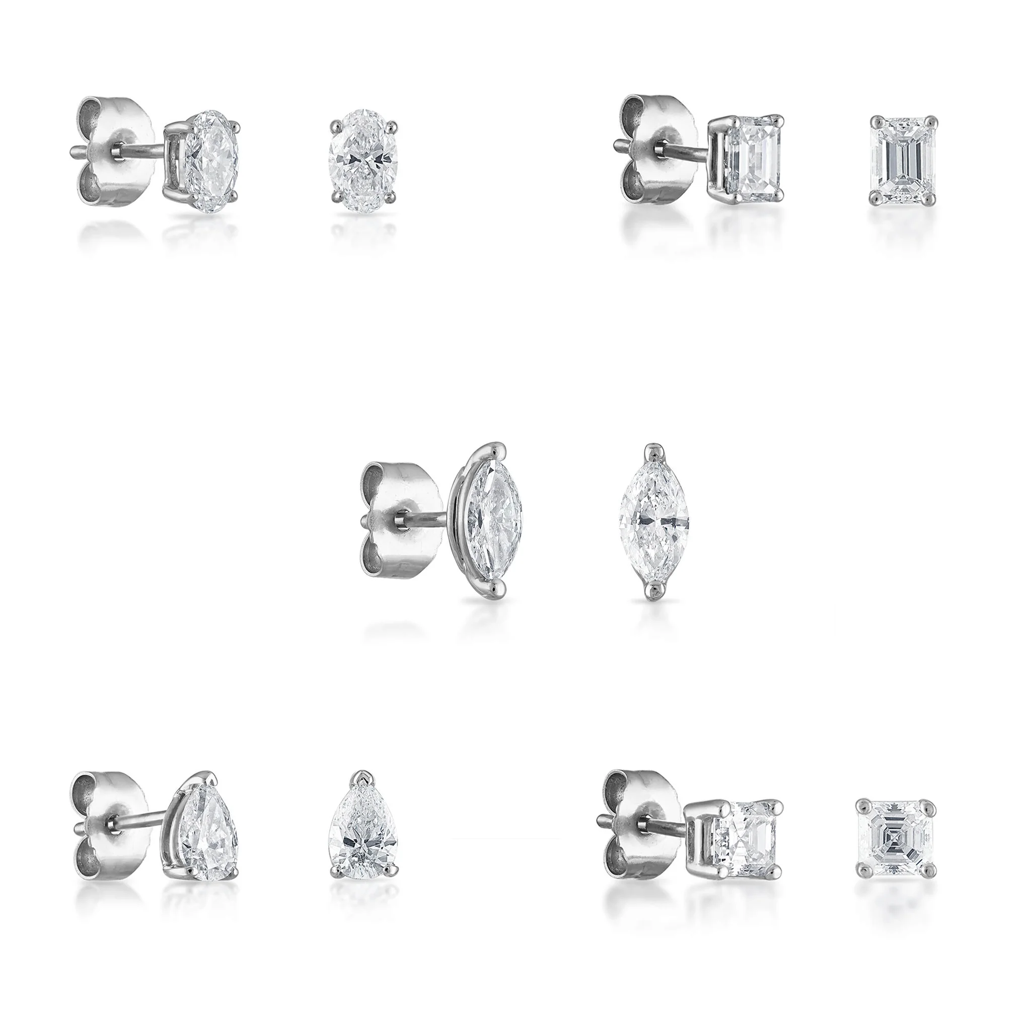 Signature Pear Diamond Stud Earrings - Image 3