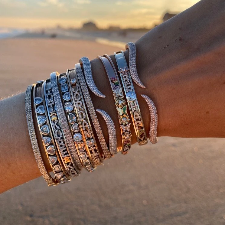 Personalized Slider Bangle™ in White Gold, size 14cm - Image 2