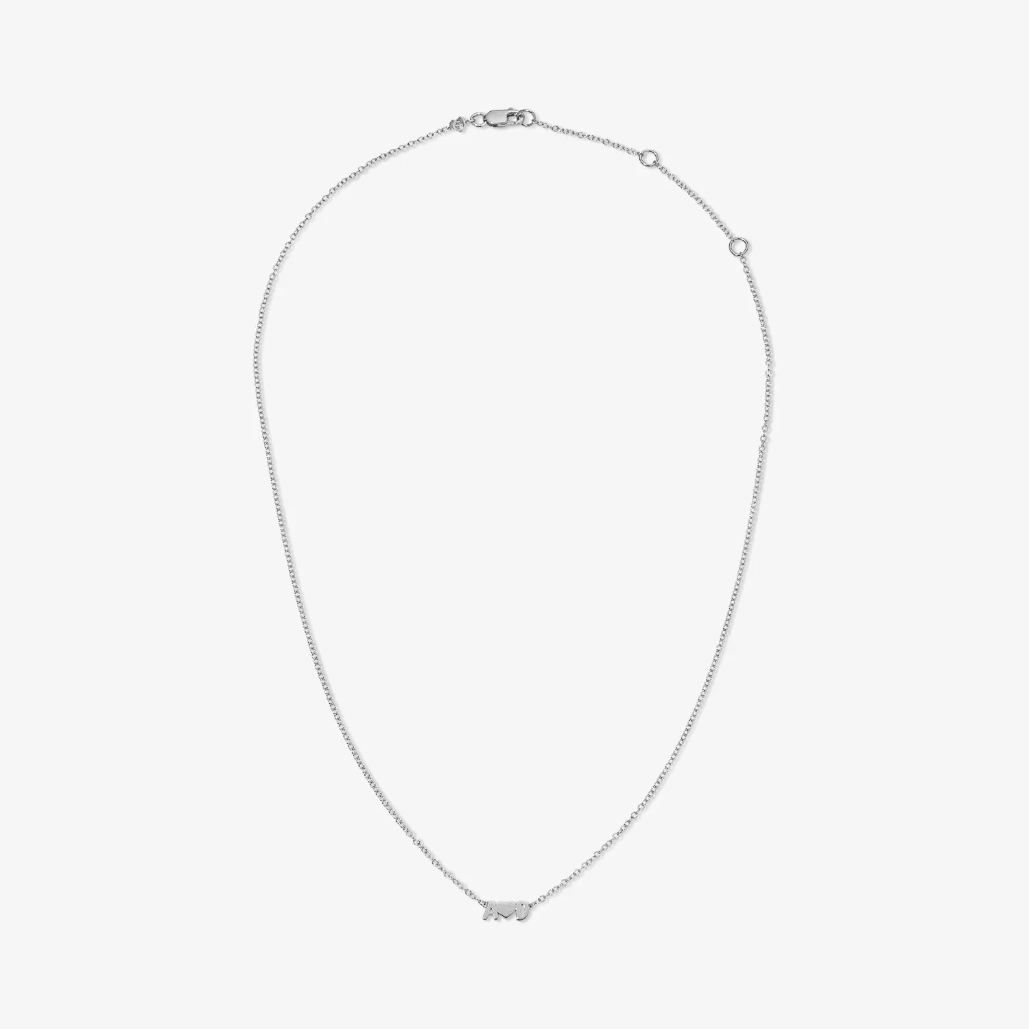 Petite Bubble Letters and Heart Necklace - Image 4