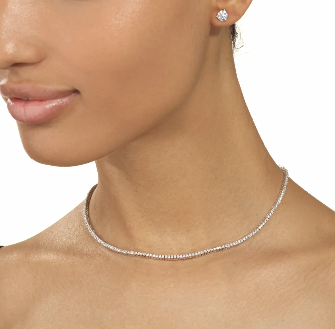 Signature Petite Diamond Tennis Necklace - Image 3