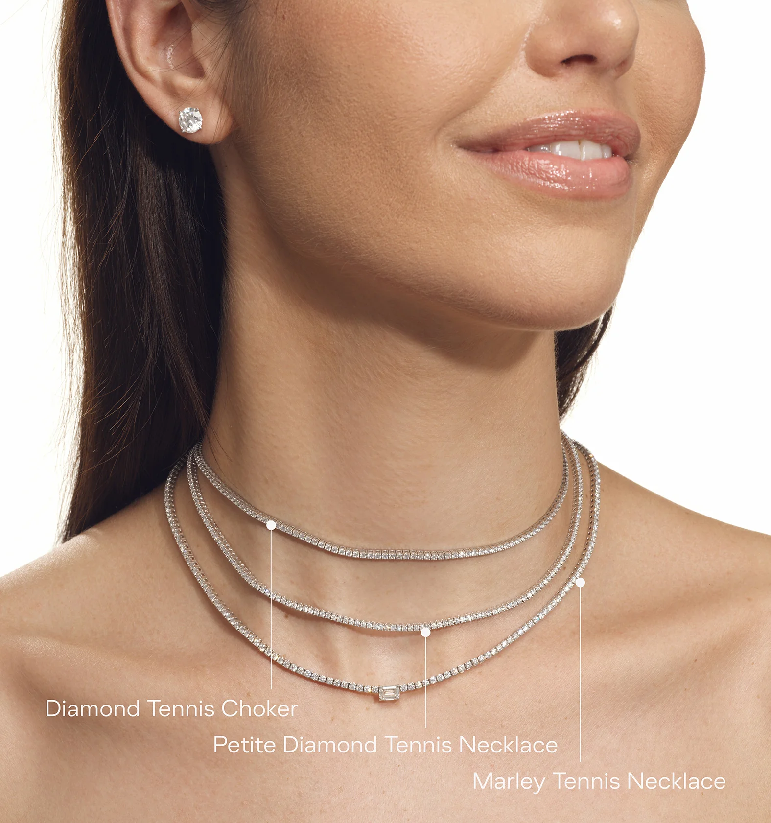 Signature Petite Diamond Tennis Necklace - Image 4