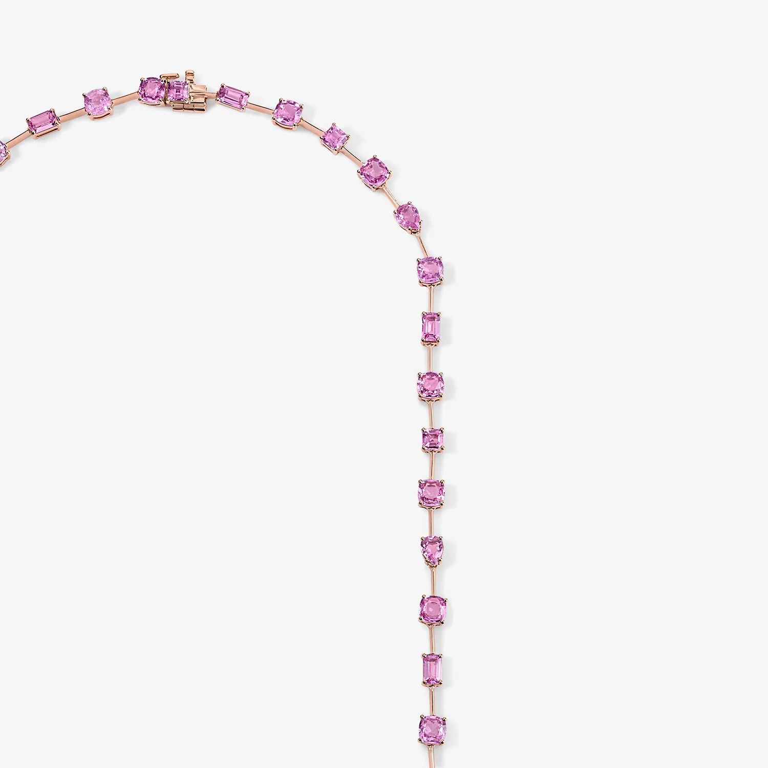 Pink Sapphire Multi Shape Necklace - Image 2