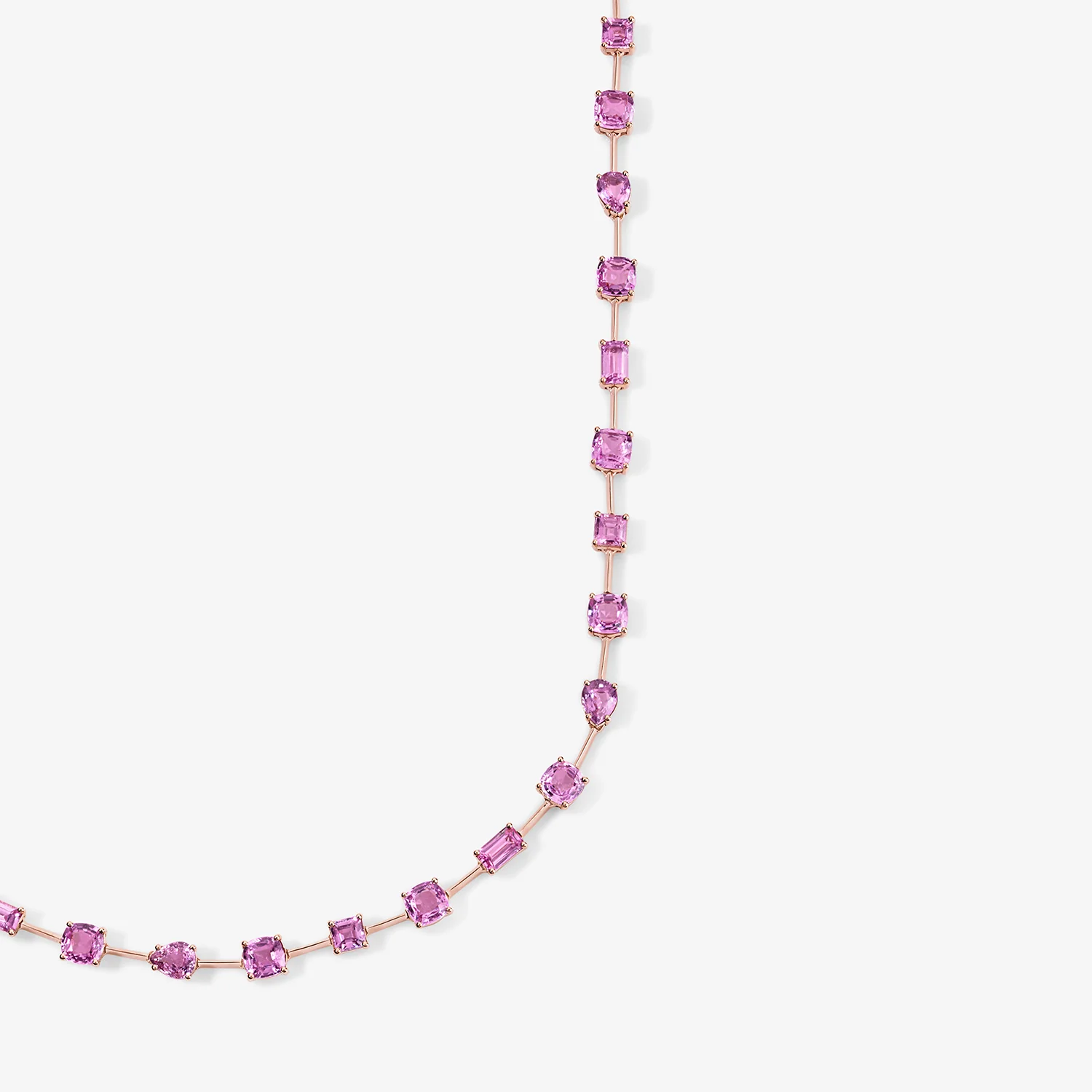 Pink Sapphire Multi Shape Necklace - Image 3