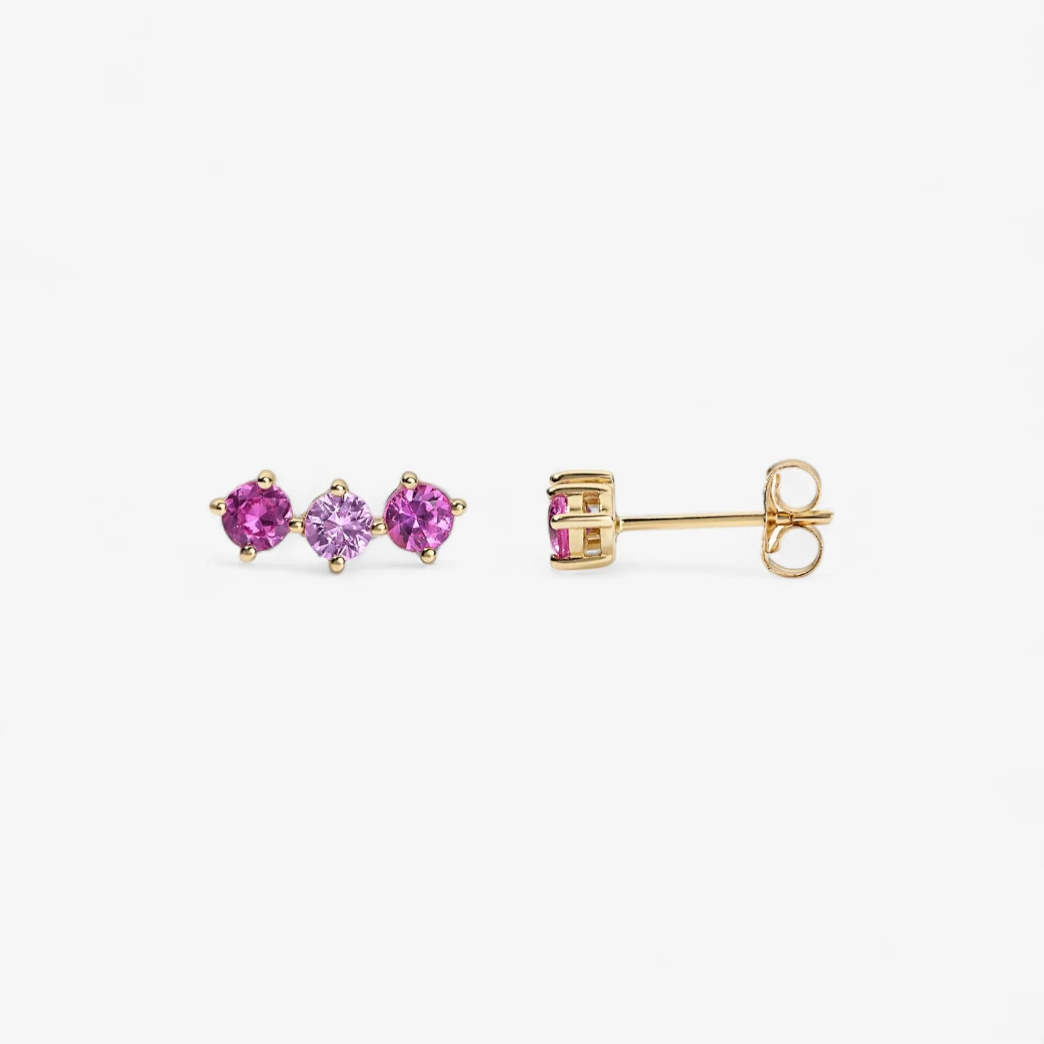 Grace Pink Sapphire Trio Studs - Image 6