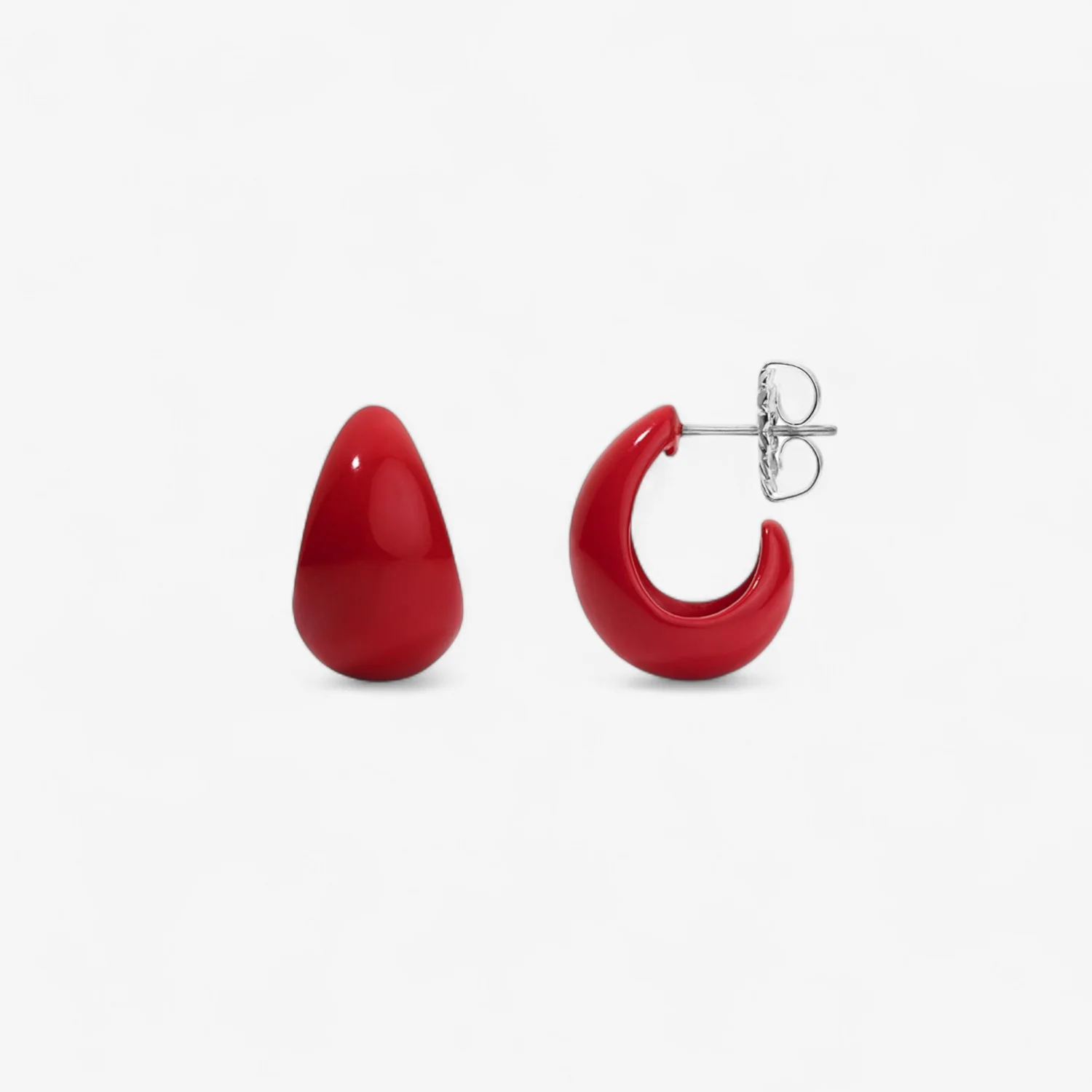 Poppy Enamel Tear Drop Huggie - Image 7