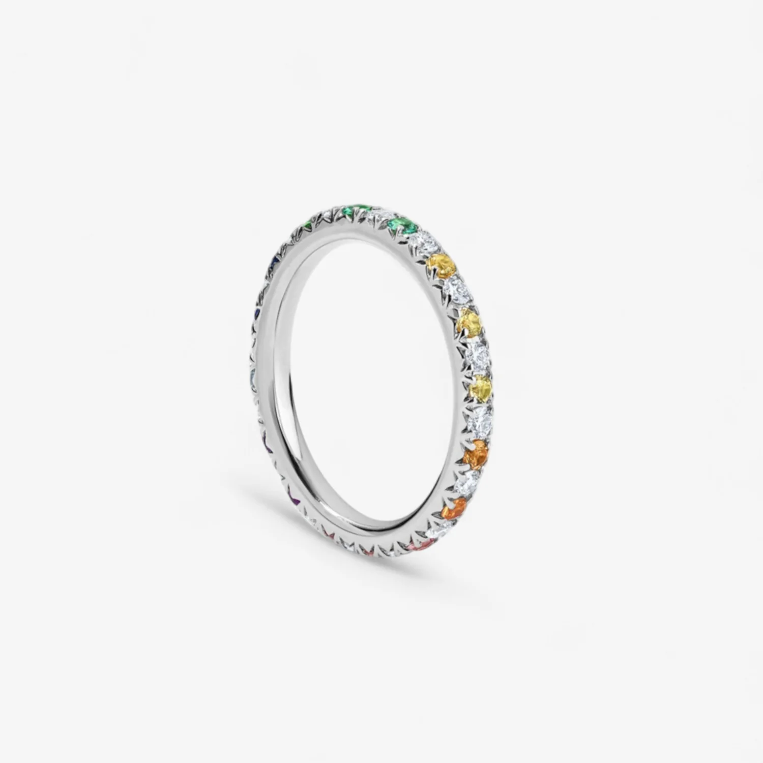 Grace Rainbow Sapphire and Diamond Stack Band - Image 4