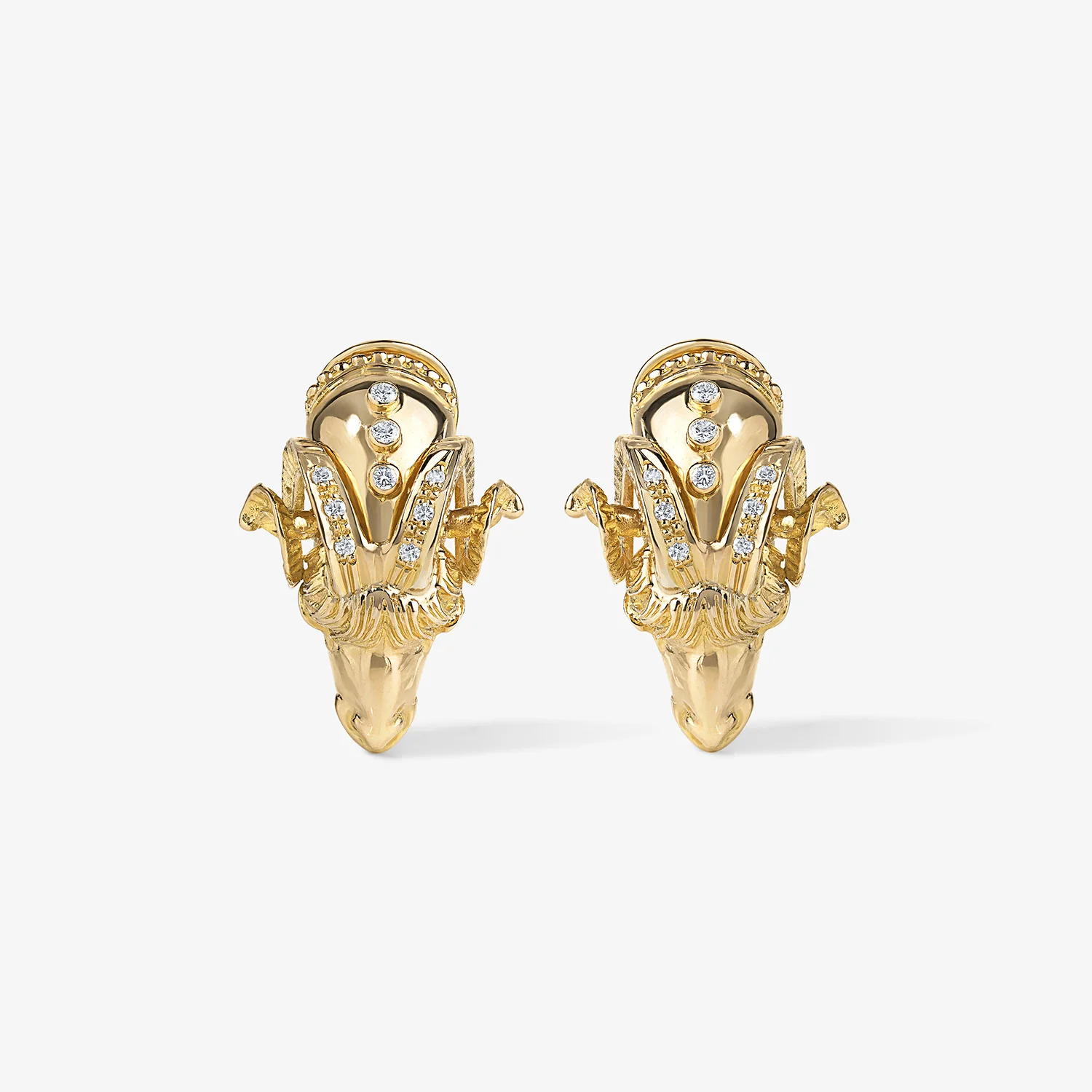 Ram Head Diamond Earrings