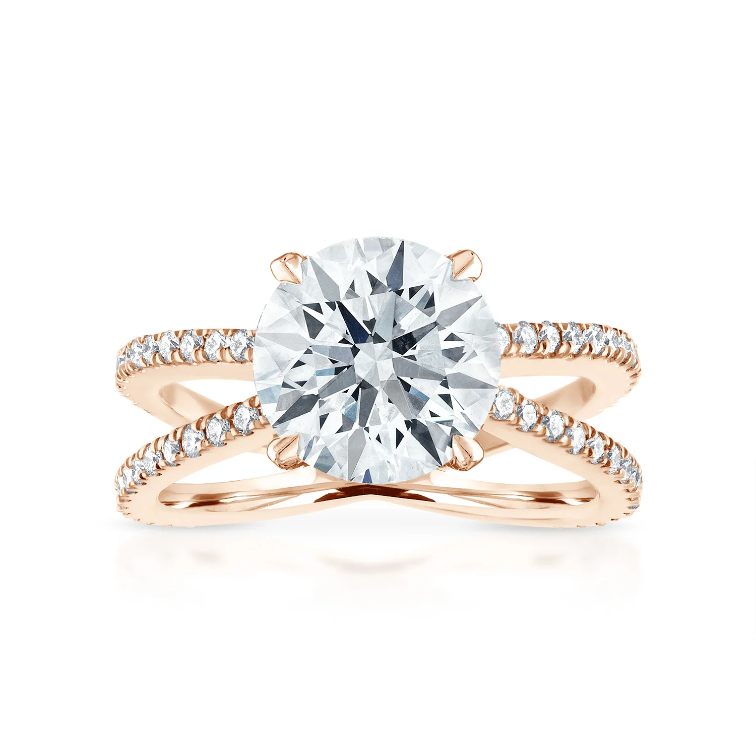 Reverse Pave Split Shank Engagement Ring - Image 19