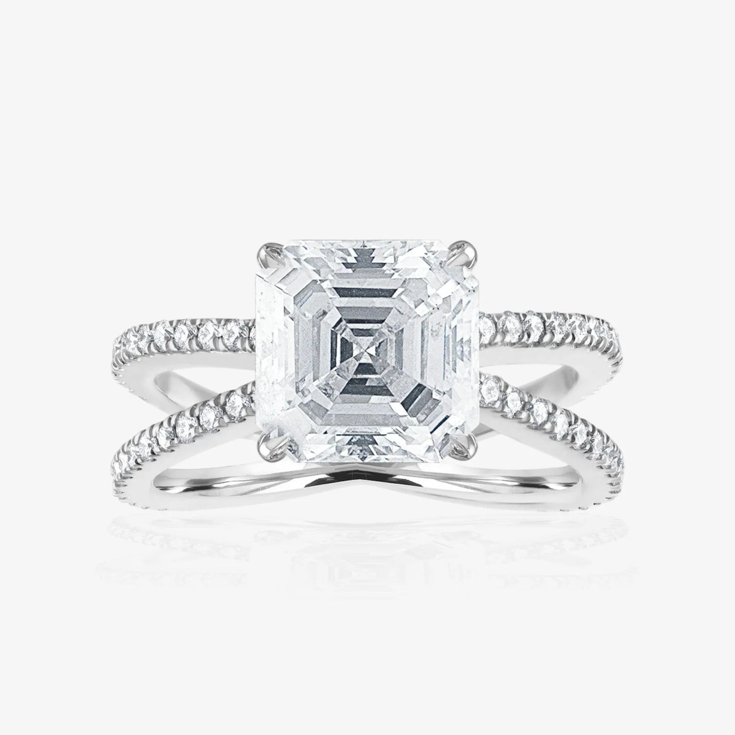 Reverse Pave Split Shank Engagement Ring - Image 20