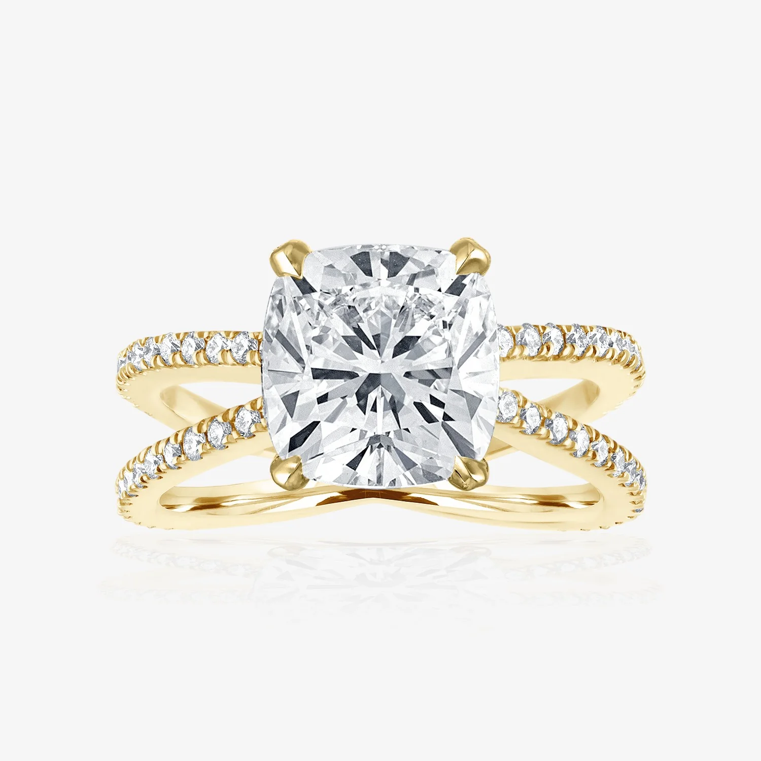 Reverse Pave Split Shank Engagement Ring - Image 3