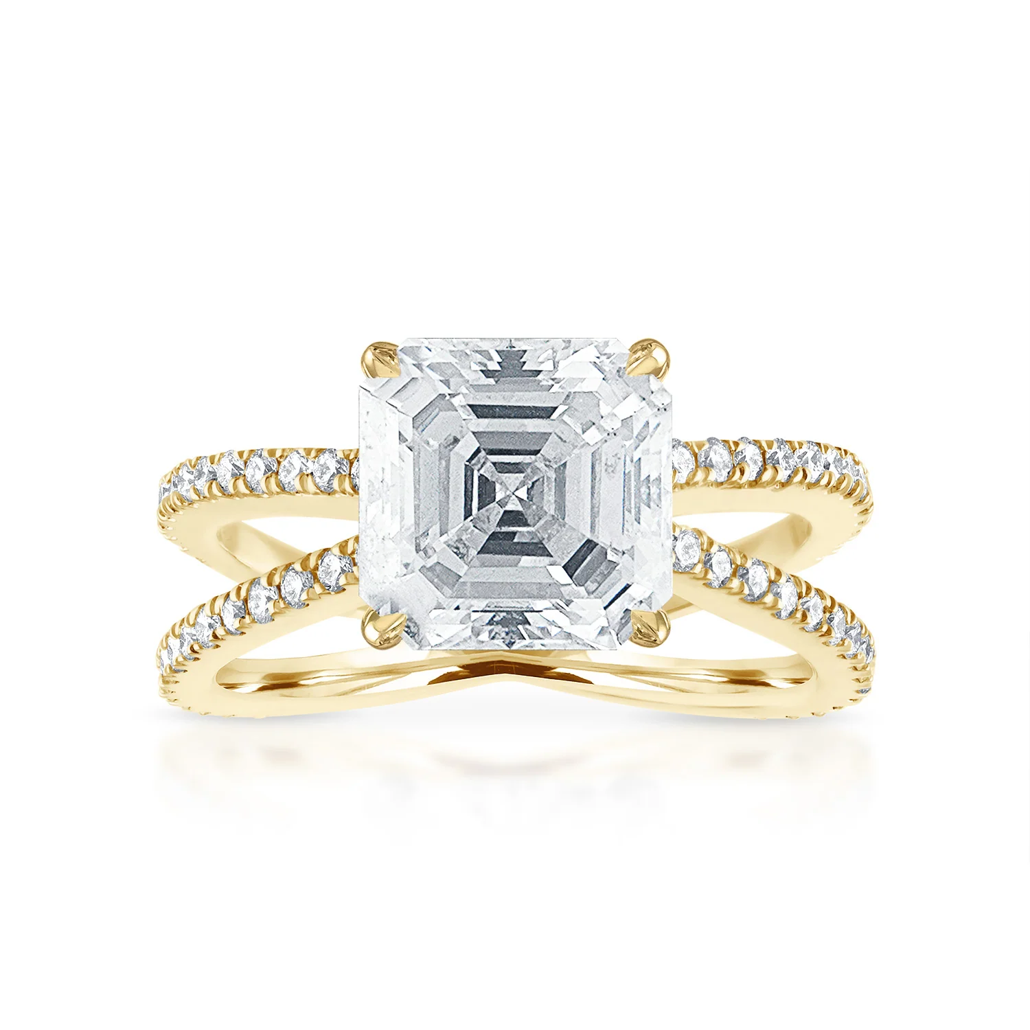 Reverse Pave Split Shank Engagement Ring - Image 5