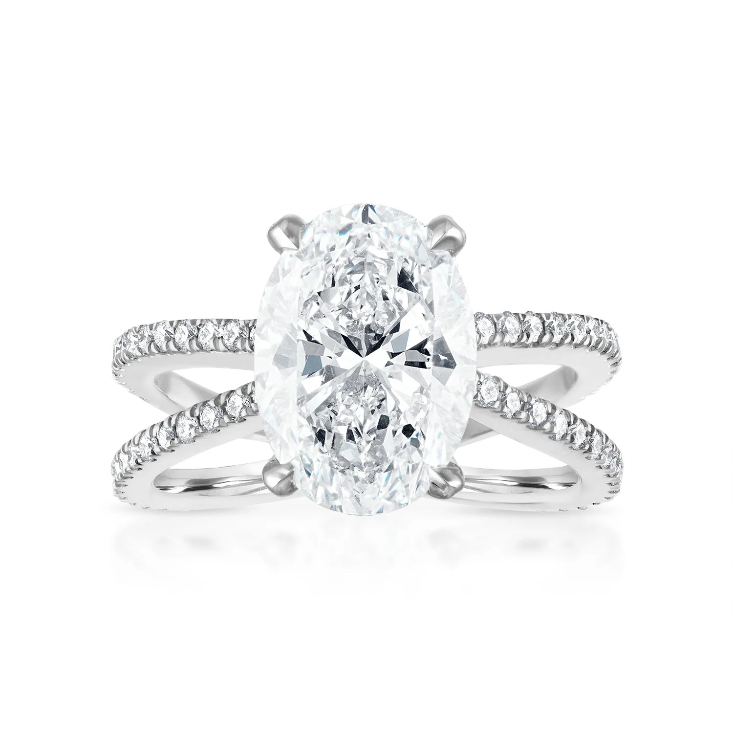 Reverse Pave Split Shank Engagement Ring - Image 6