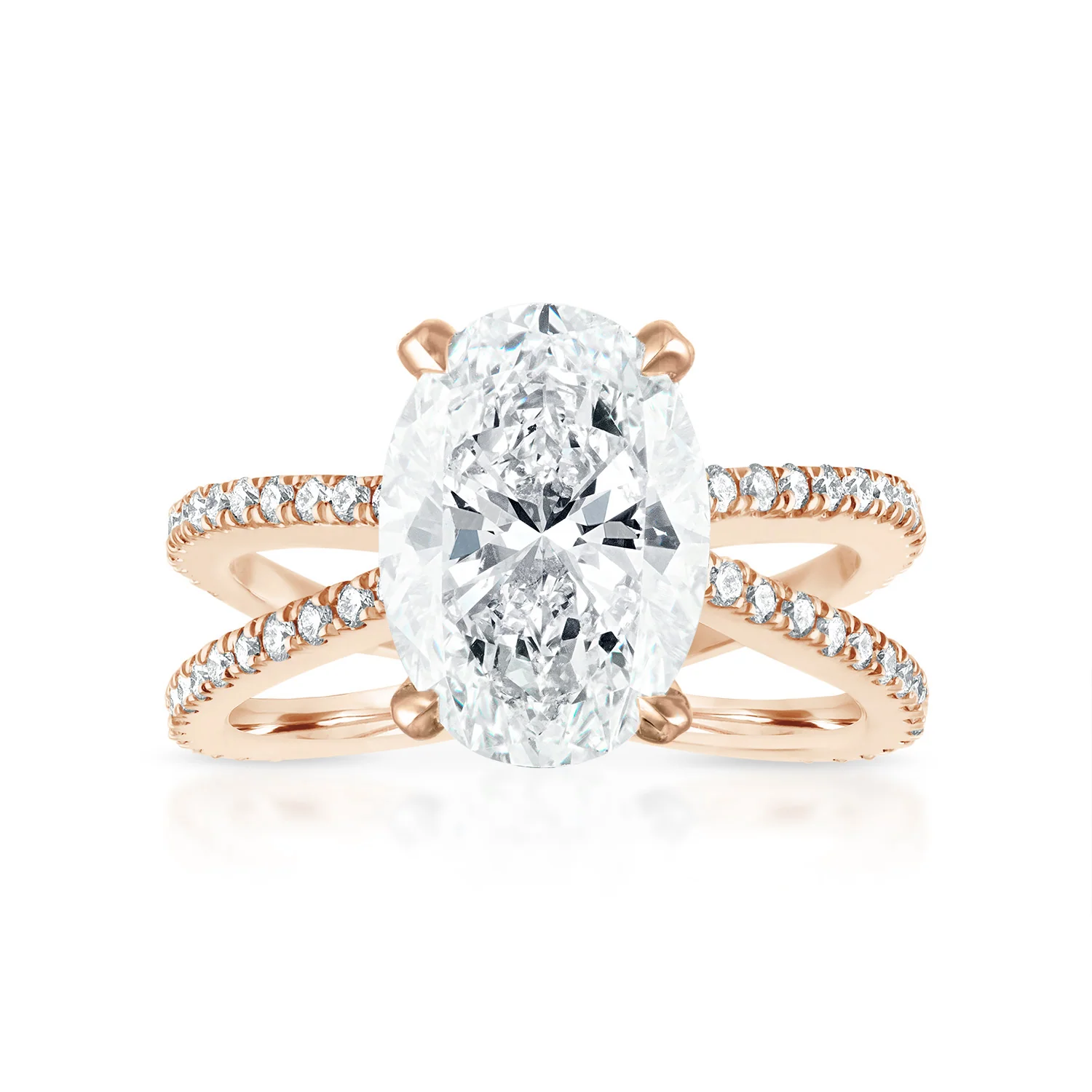 Reverse Pave Split Shank Engagement Ring - Image 7
