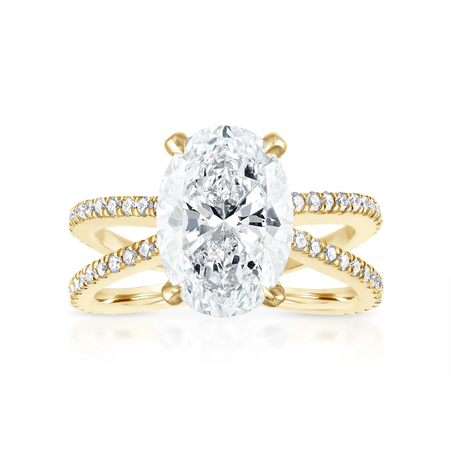 Reverse Pave Split Shank Engagement Ring - Image 8