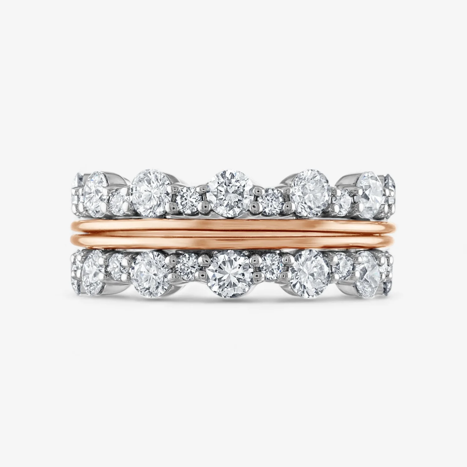 Signature Scalloped Diamond Stack Rings - Image 4