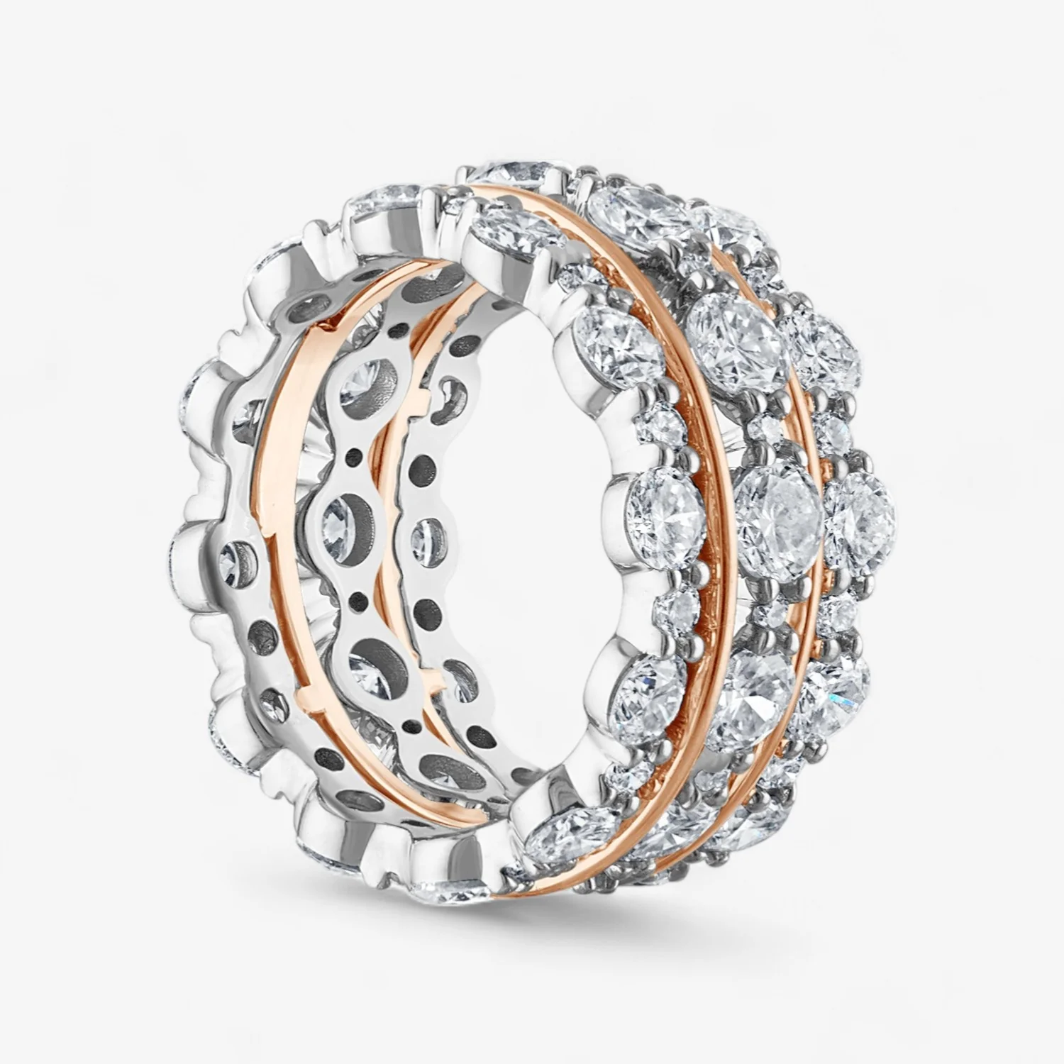 Signature Scalloped Diamond Stack Rings - Image 7