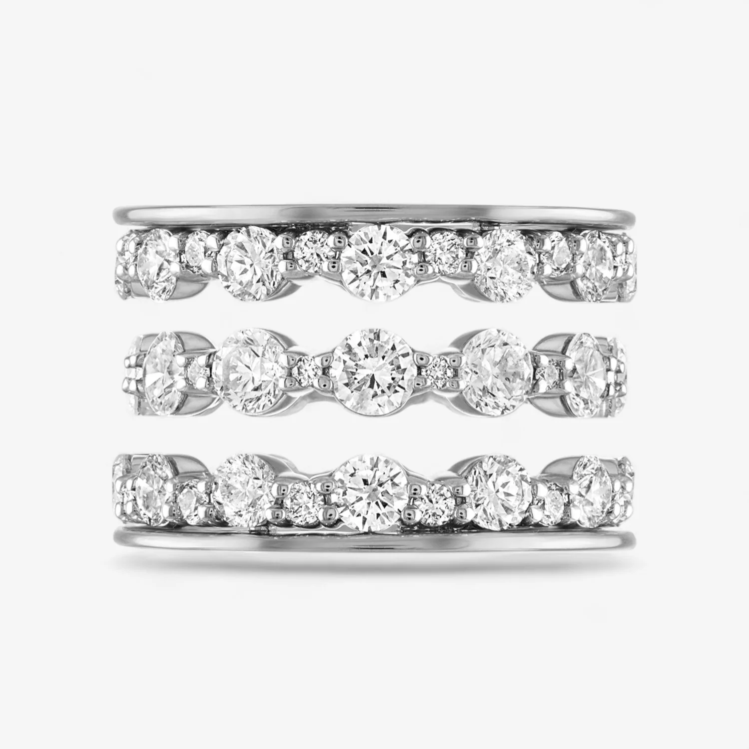 Signature Scalloped Diamond Stack Rings - Image 8