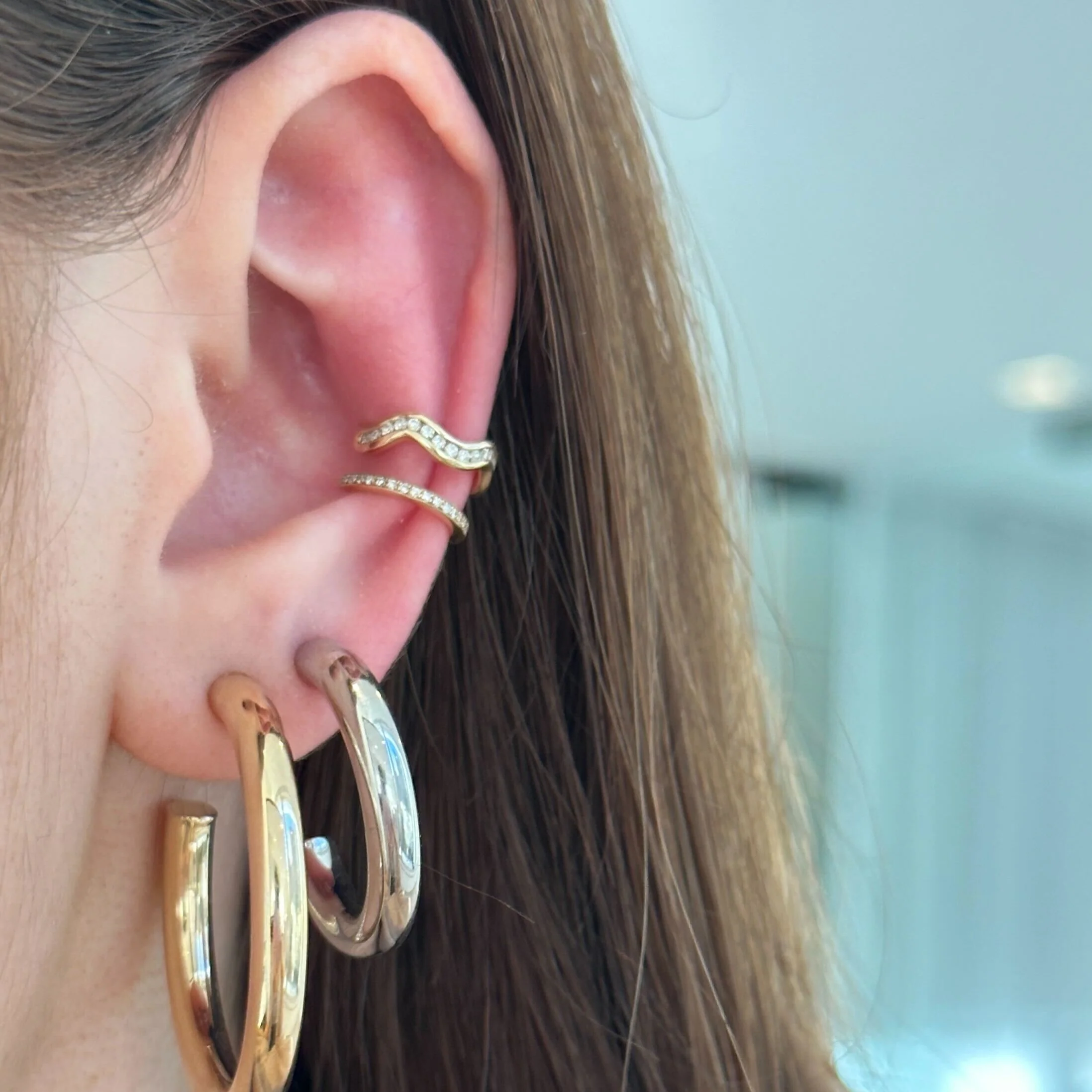 Ivy Single Row Pave Ear Cuff - Image 3