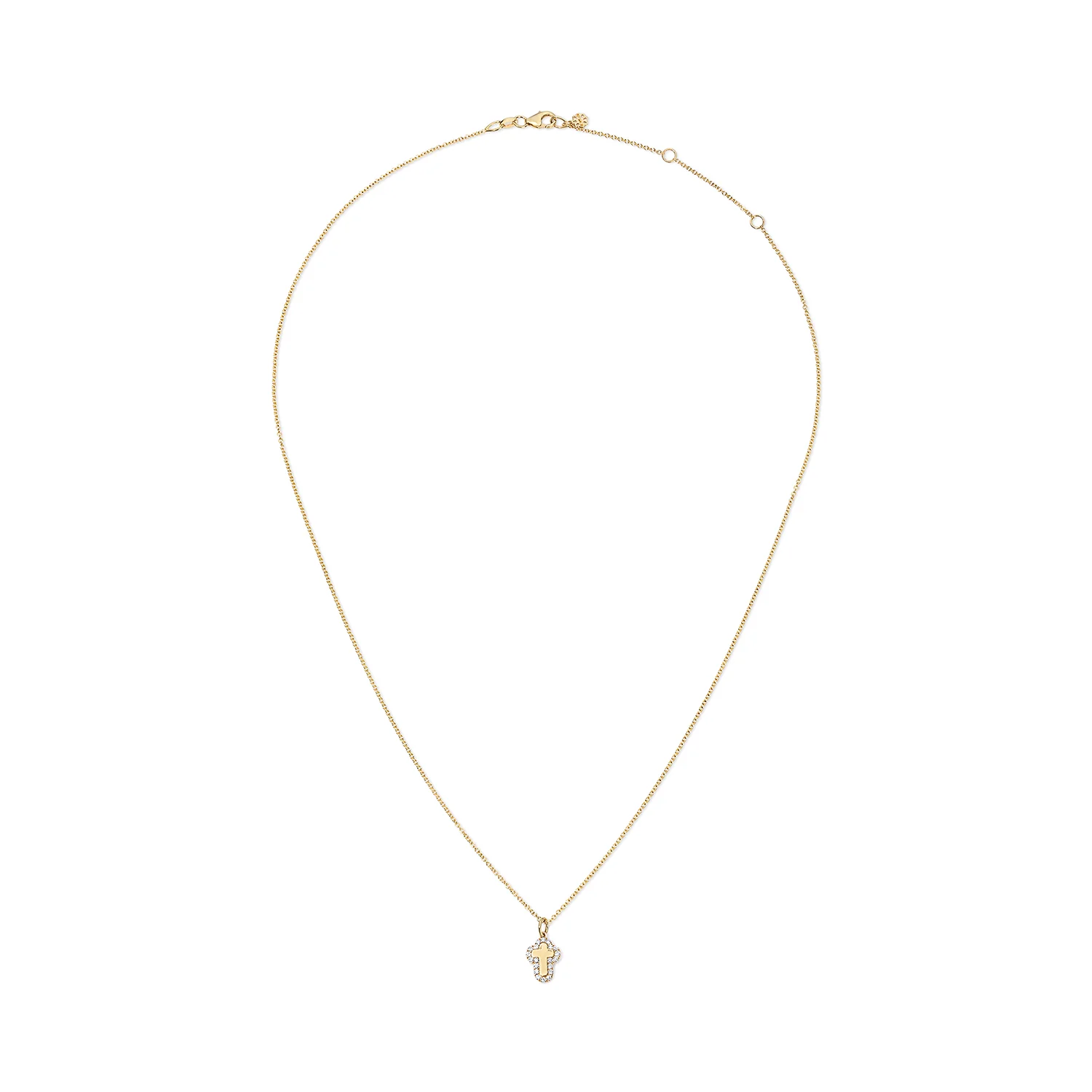 Small Bubble Cross Charm With Chain - Image 2
