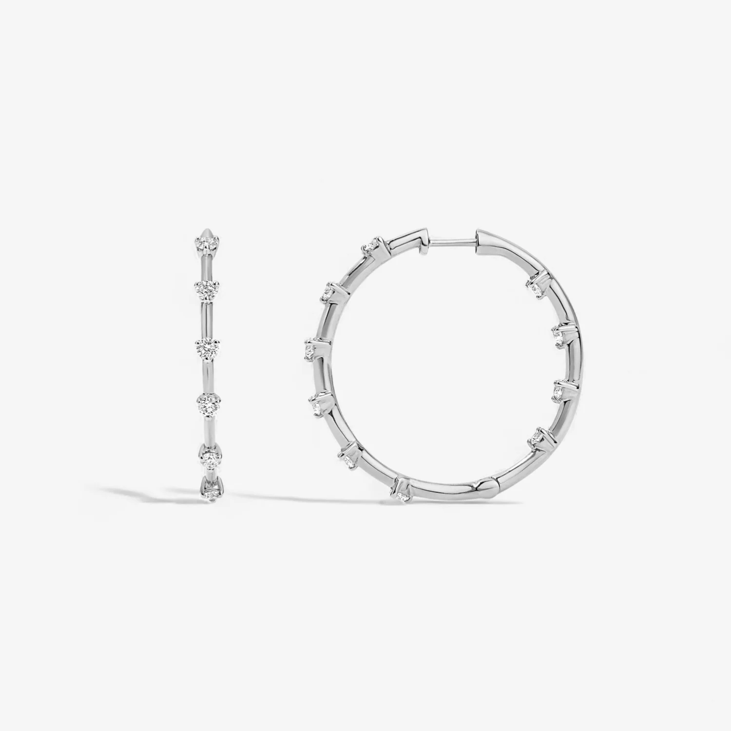Celeste Petite Diamond Hoop Earrings - Image 2