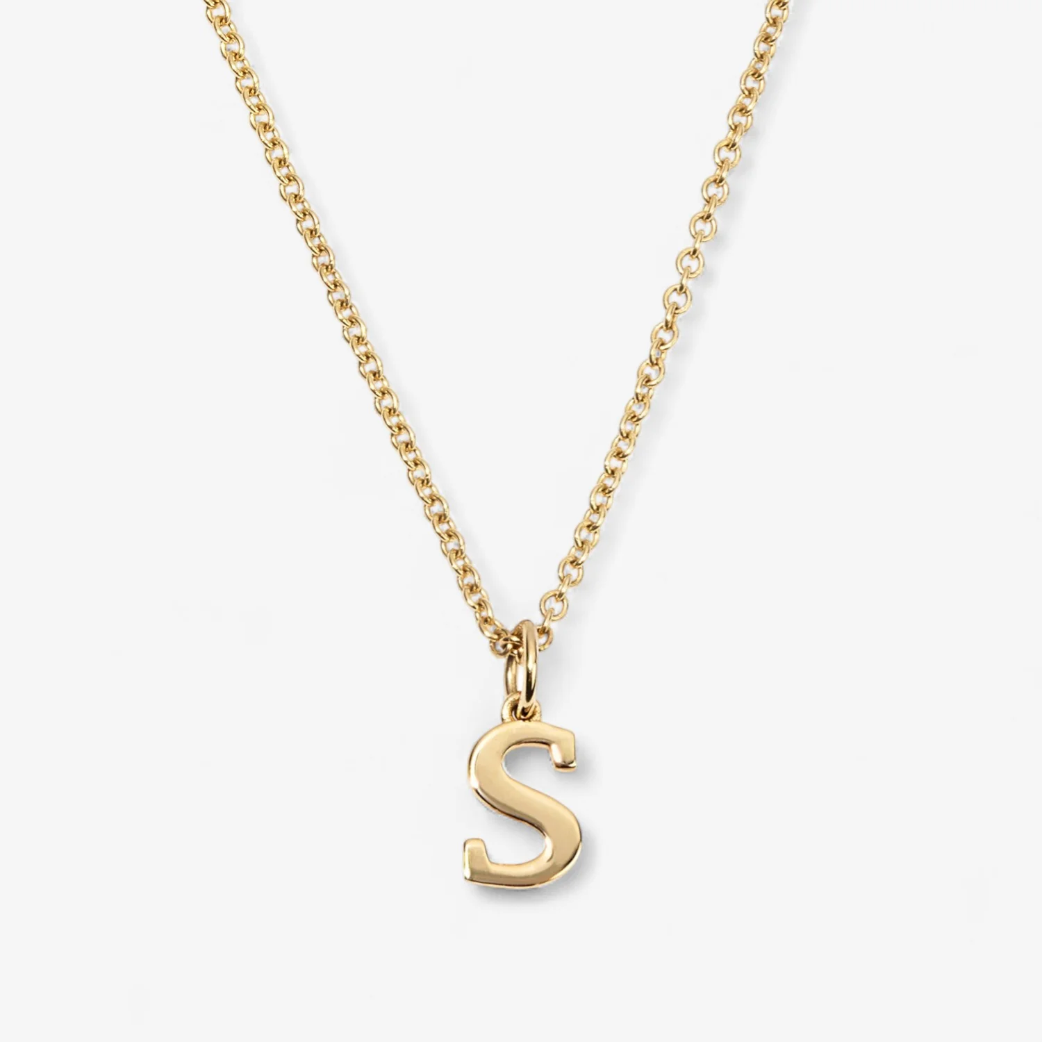Small Gold "S" Initial Pendant