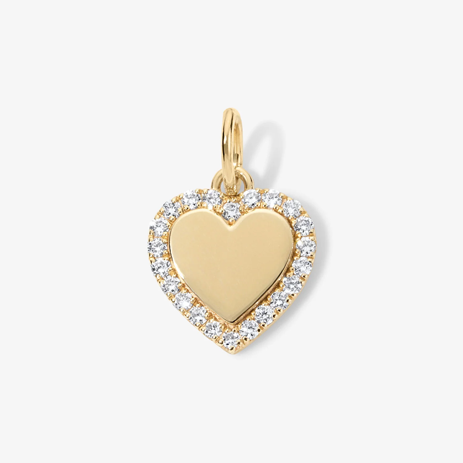 Small Heart Bubble Charm with Pave Outline