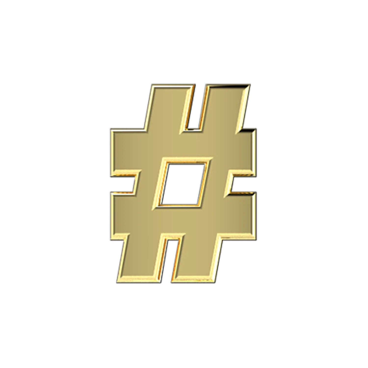 Solid Hashtag Slider Necklace Charm