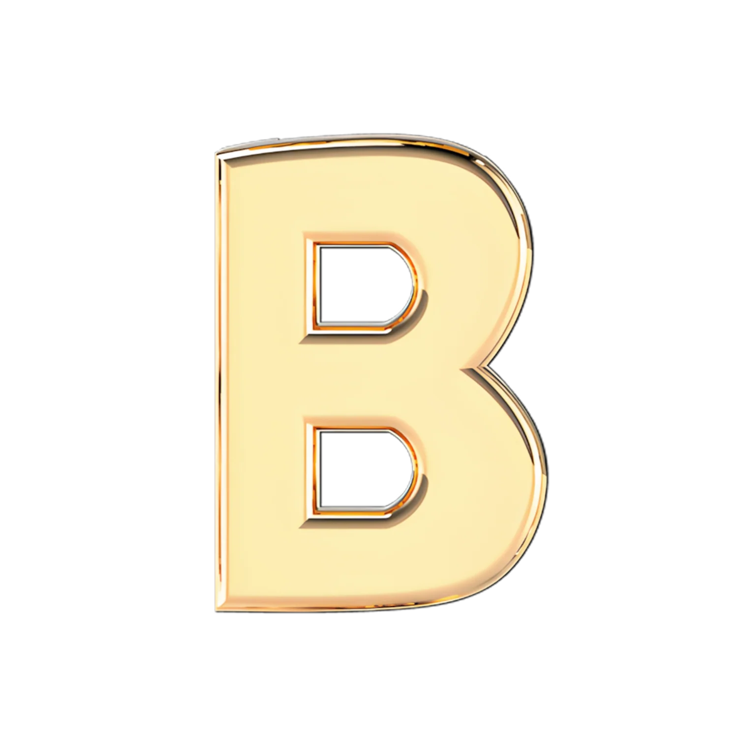 Solid Letter B Slider Necklace Charm
