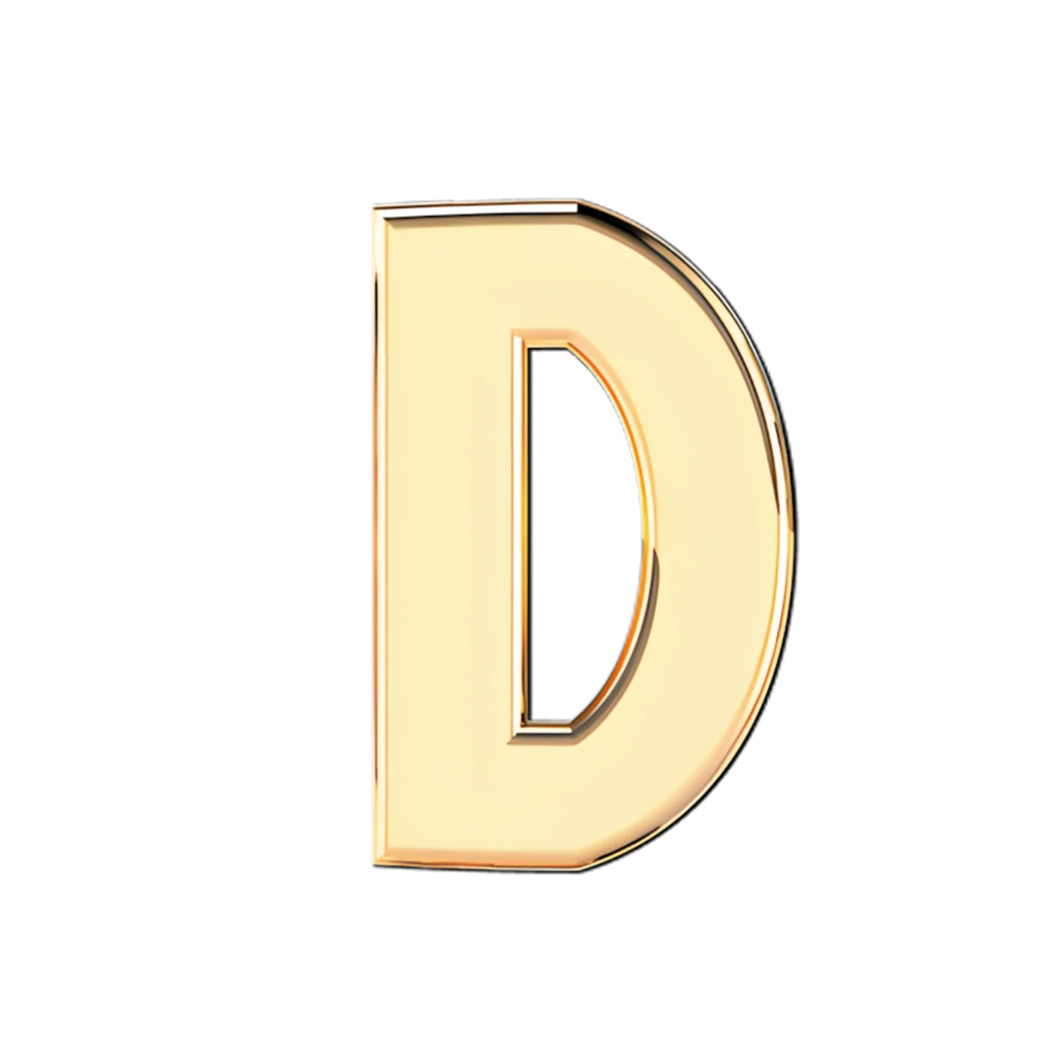 Solid Letter D Slider Necklace Charm