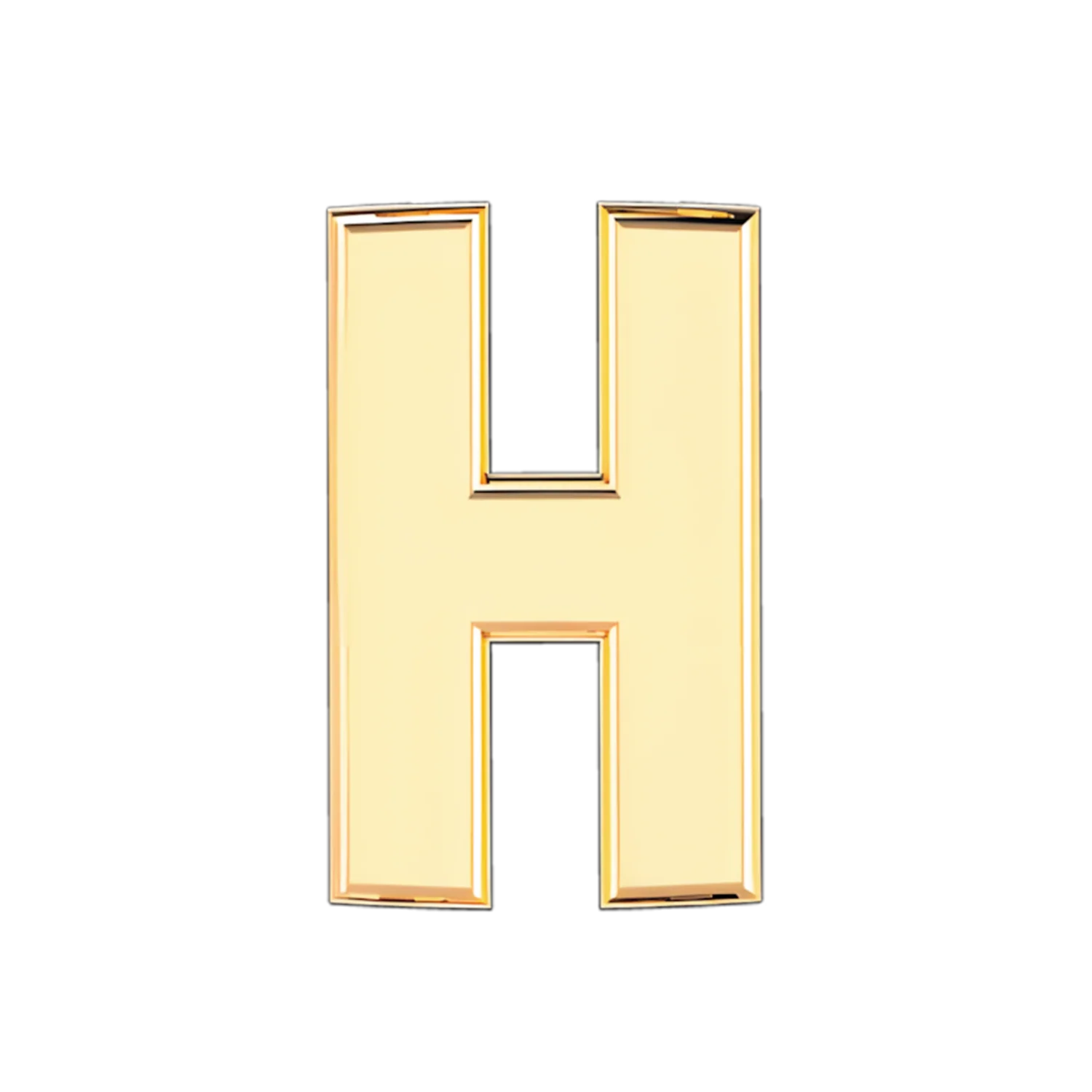Solid Letter H Slider Necklace Charm