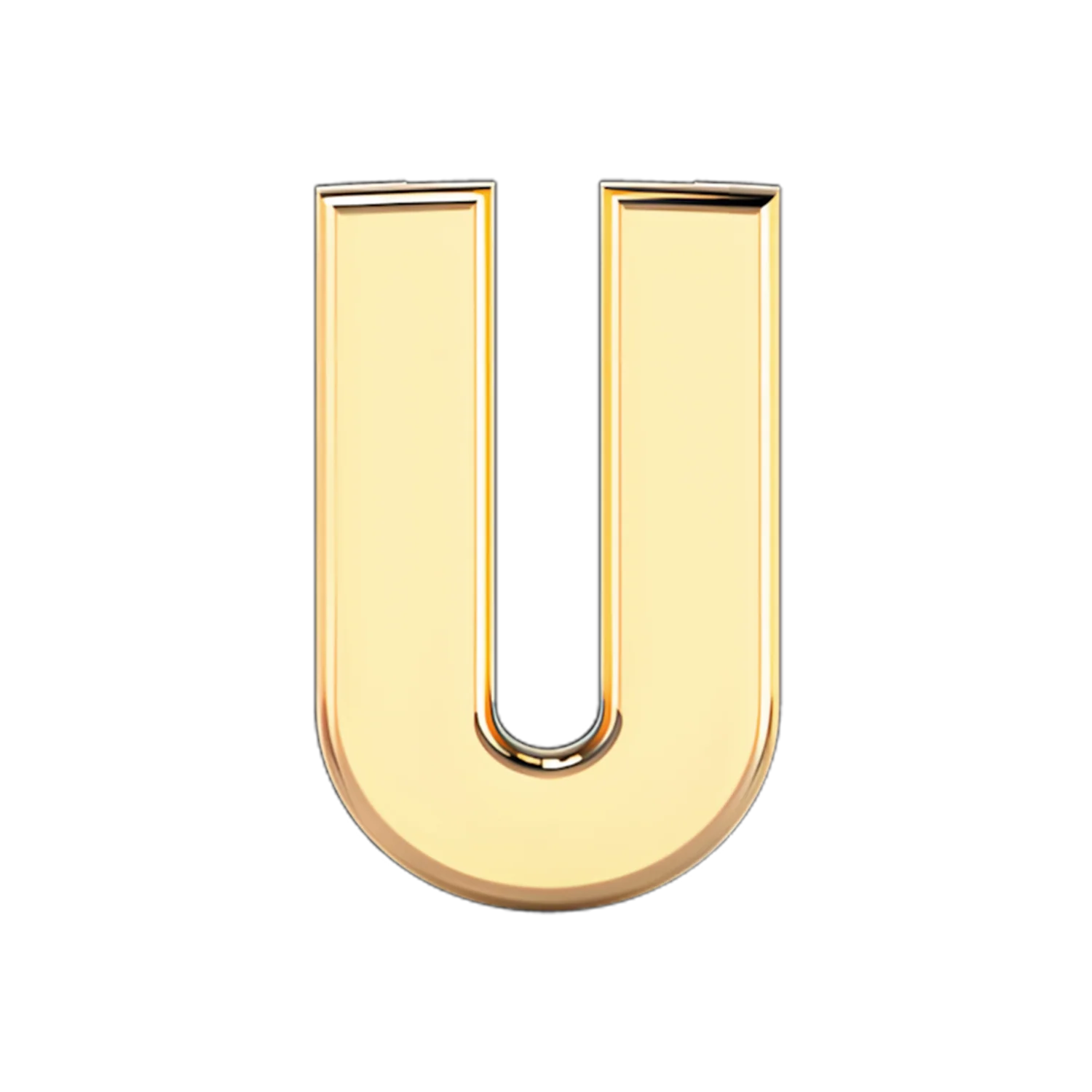 Solid Letter U Slider Necklace Charm