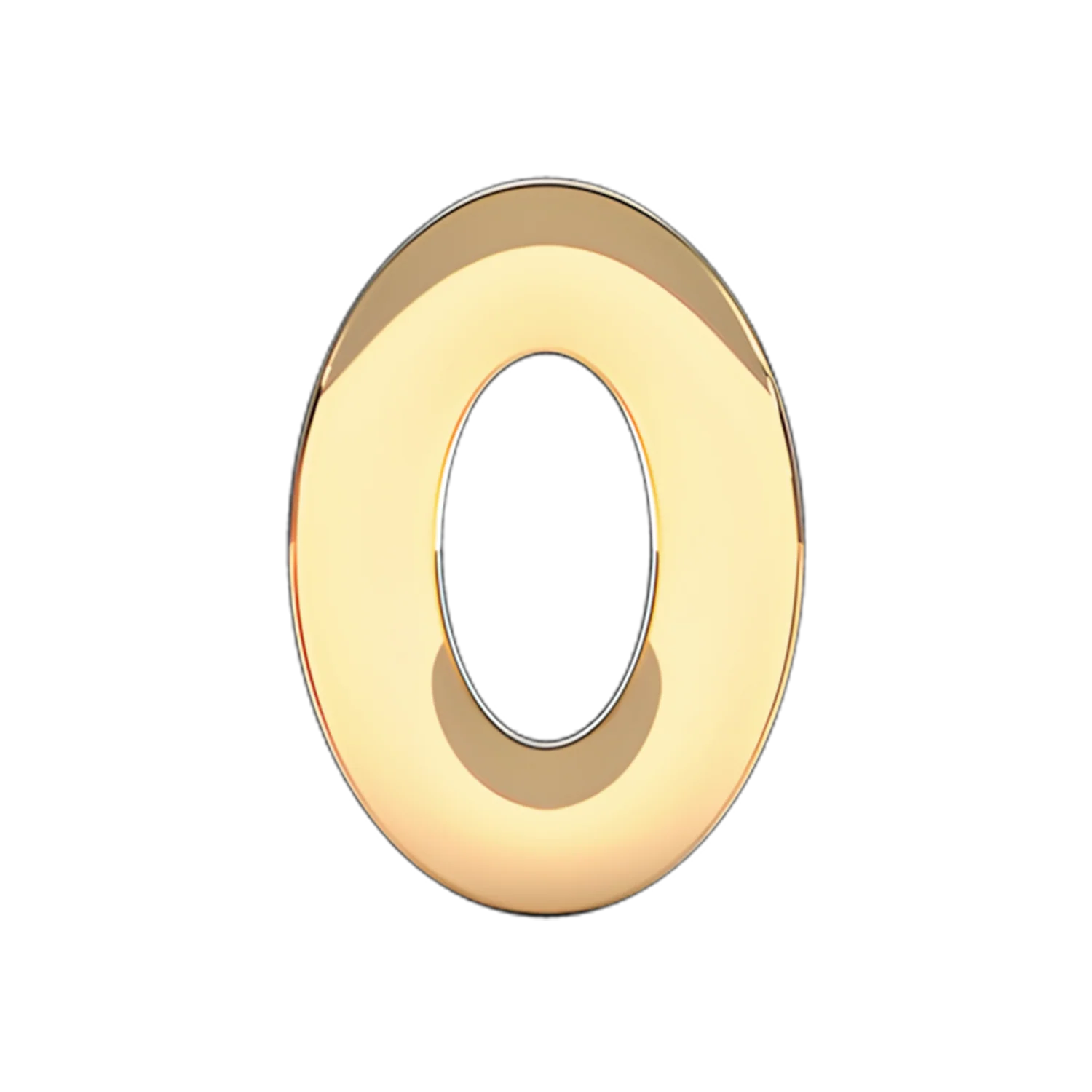 Solid Number 0 Slider Necklace Charm