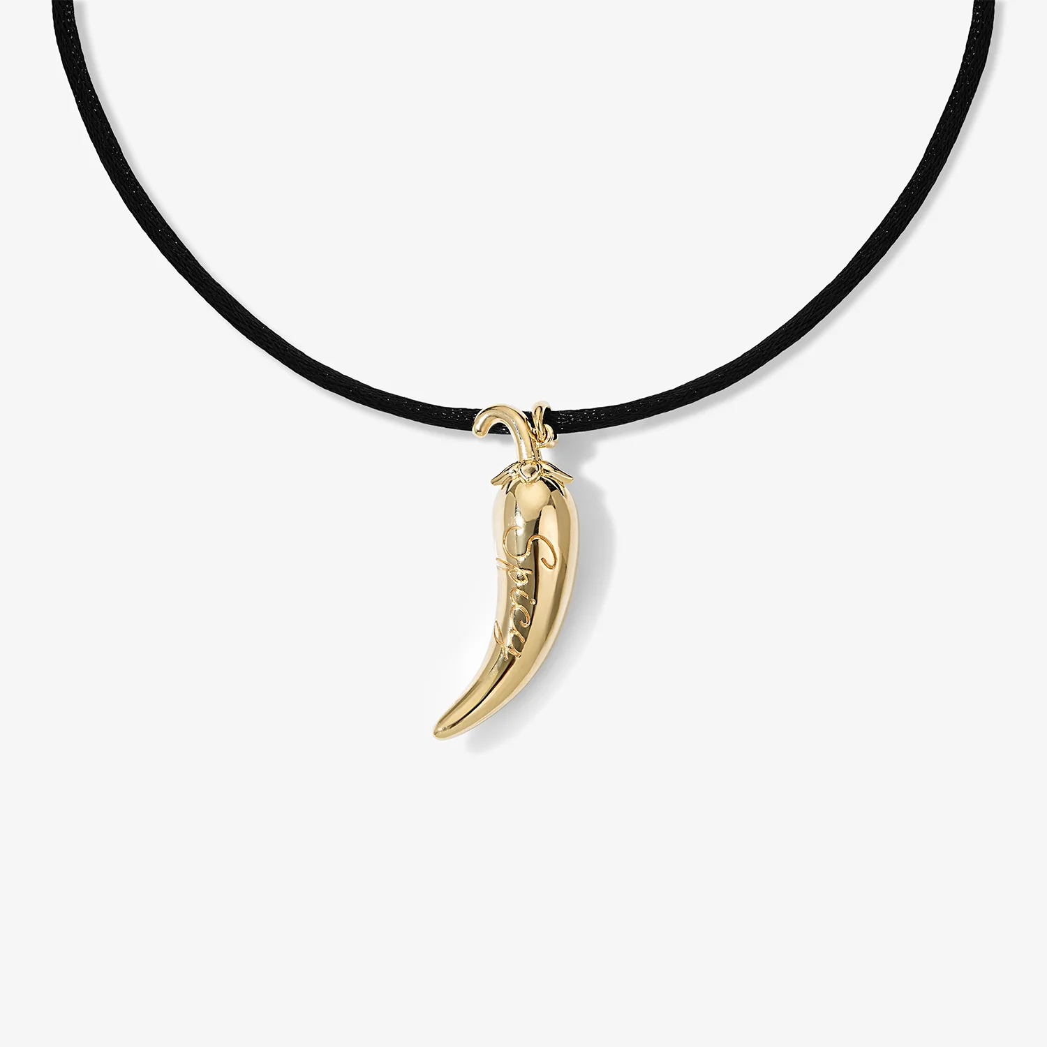 Spicy Margarita Large Gold Pepper Pendant on Cord - Image 2