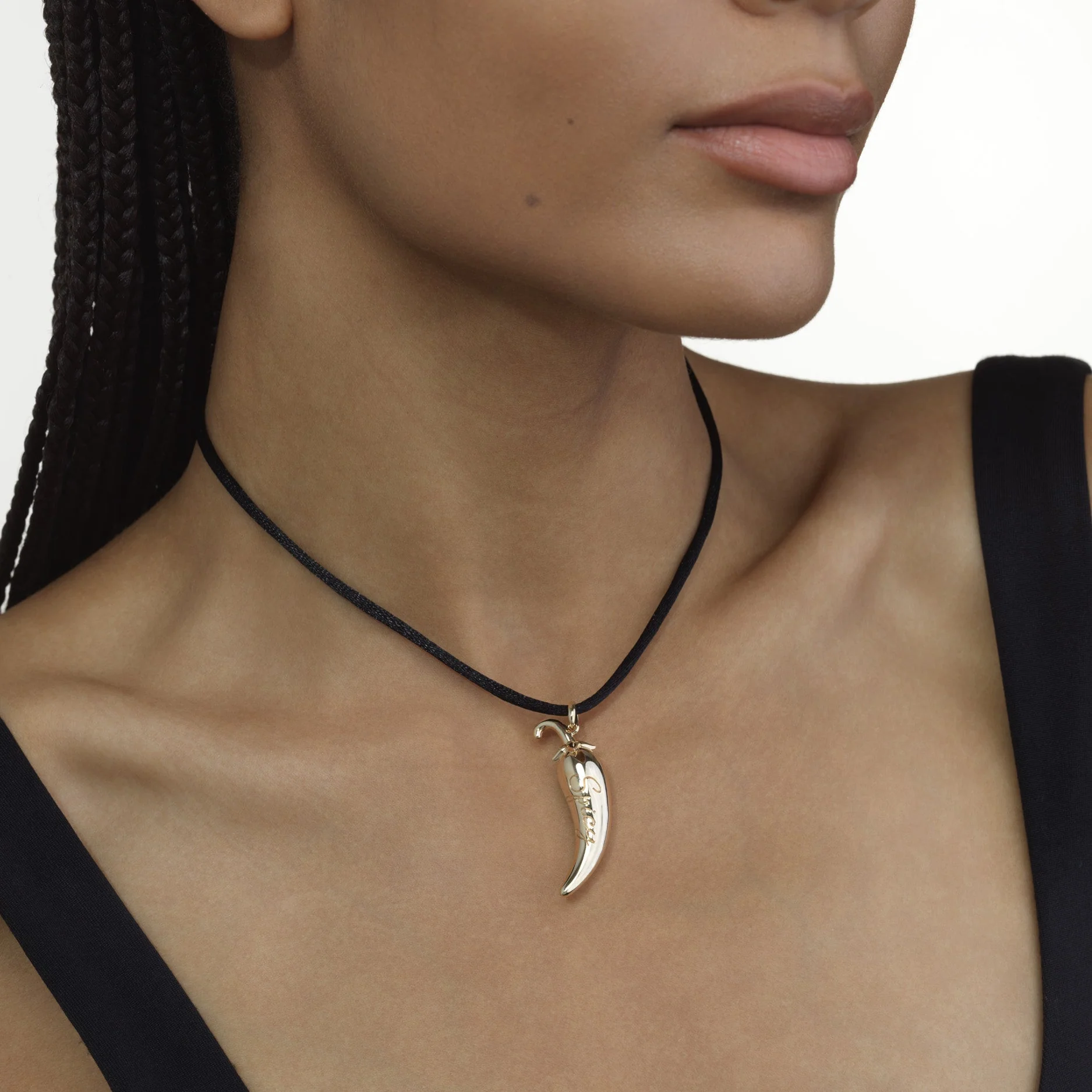 Spicy Margarita Large Gold Pepper Pendant on Cord - Image 3