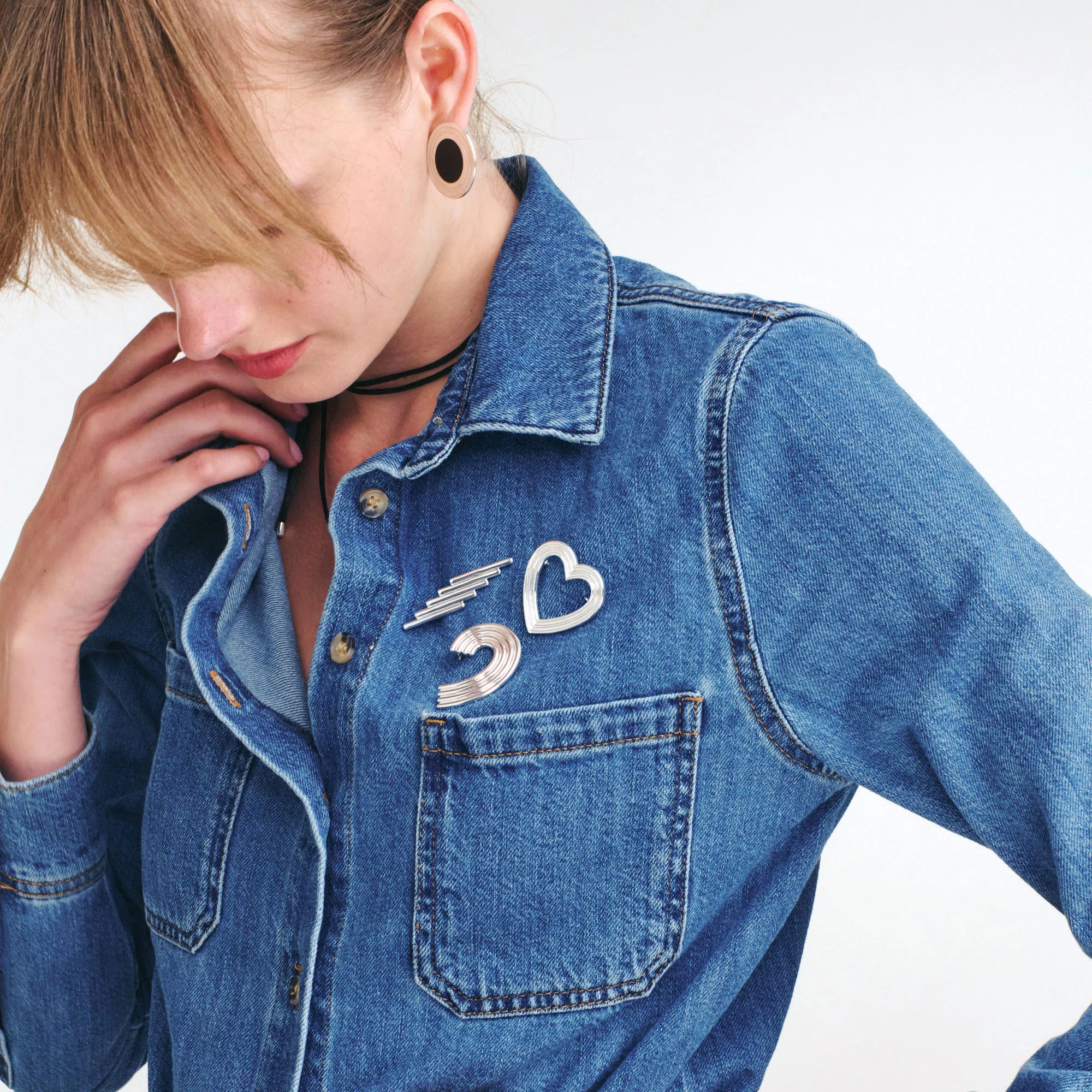 Statement of Heart Brooch - Silver