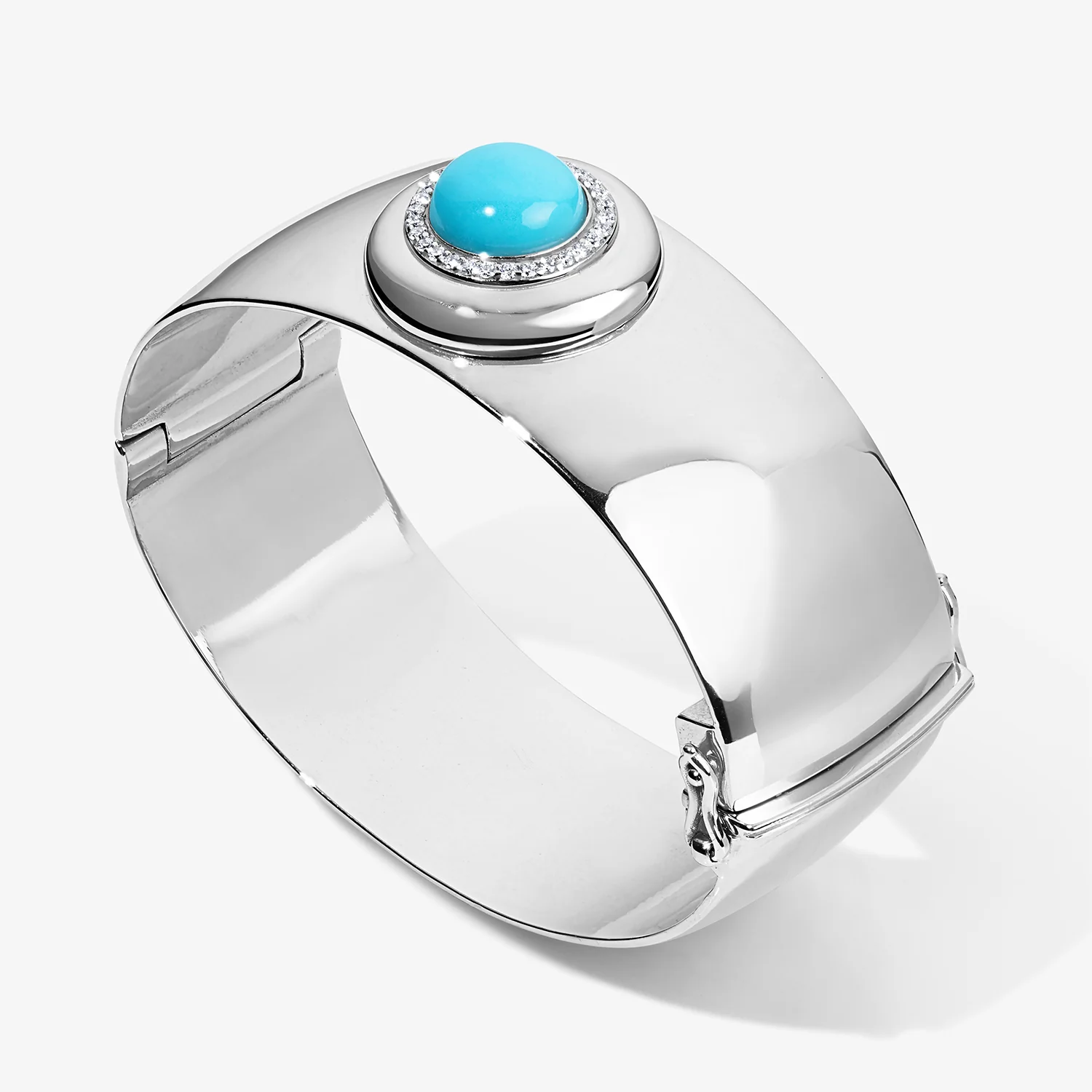 Sterling Silver Cabochon Candy Button Bangle - Image 2