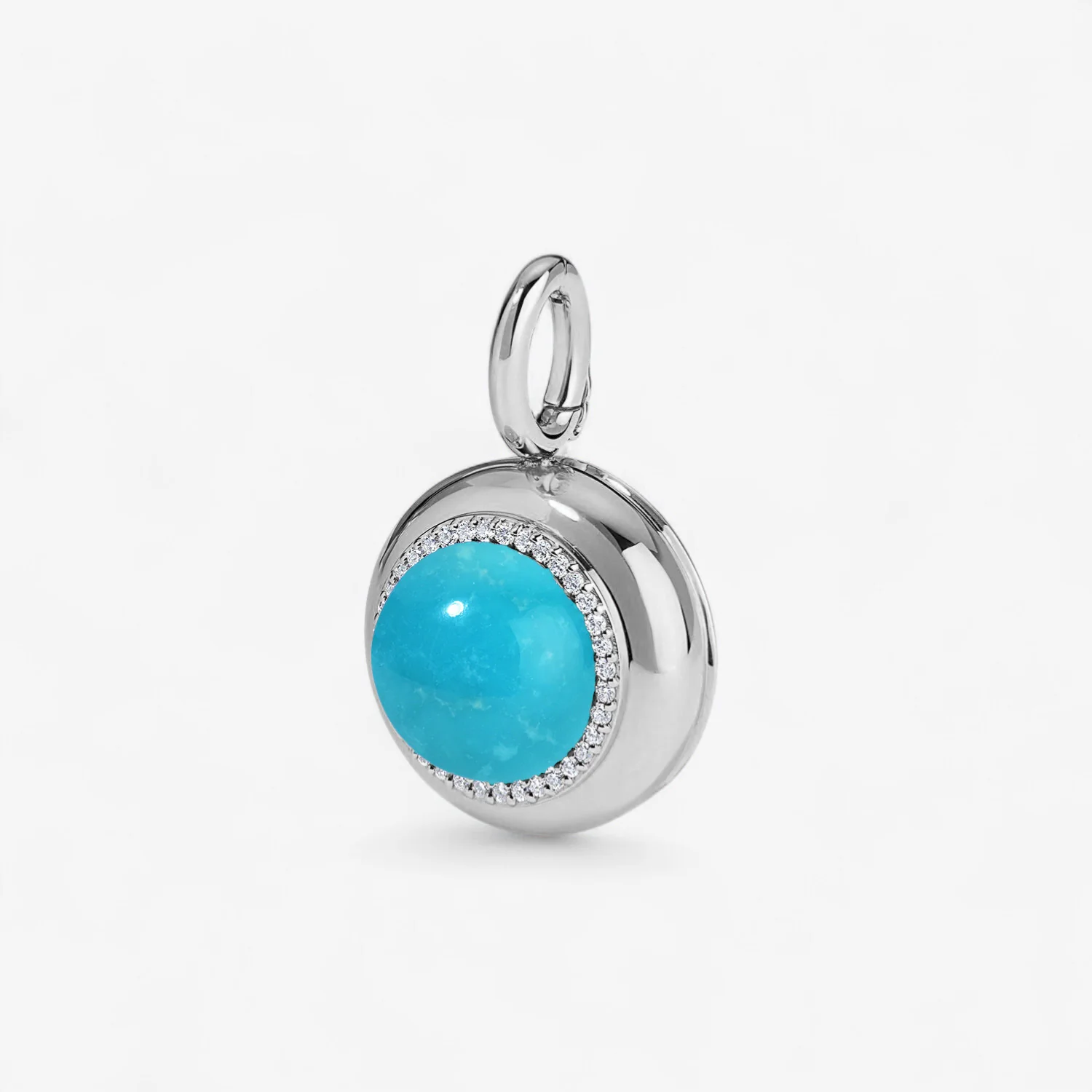 Sterling Silver Large Cabochon Candy Button Pendant - Image 2