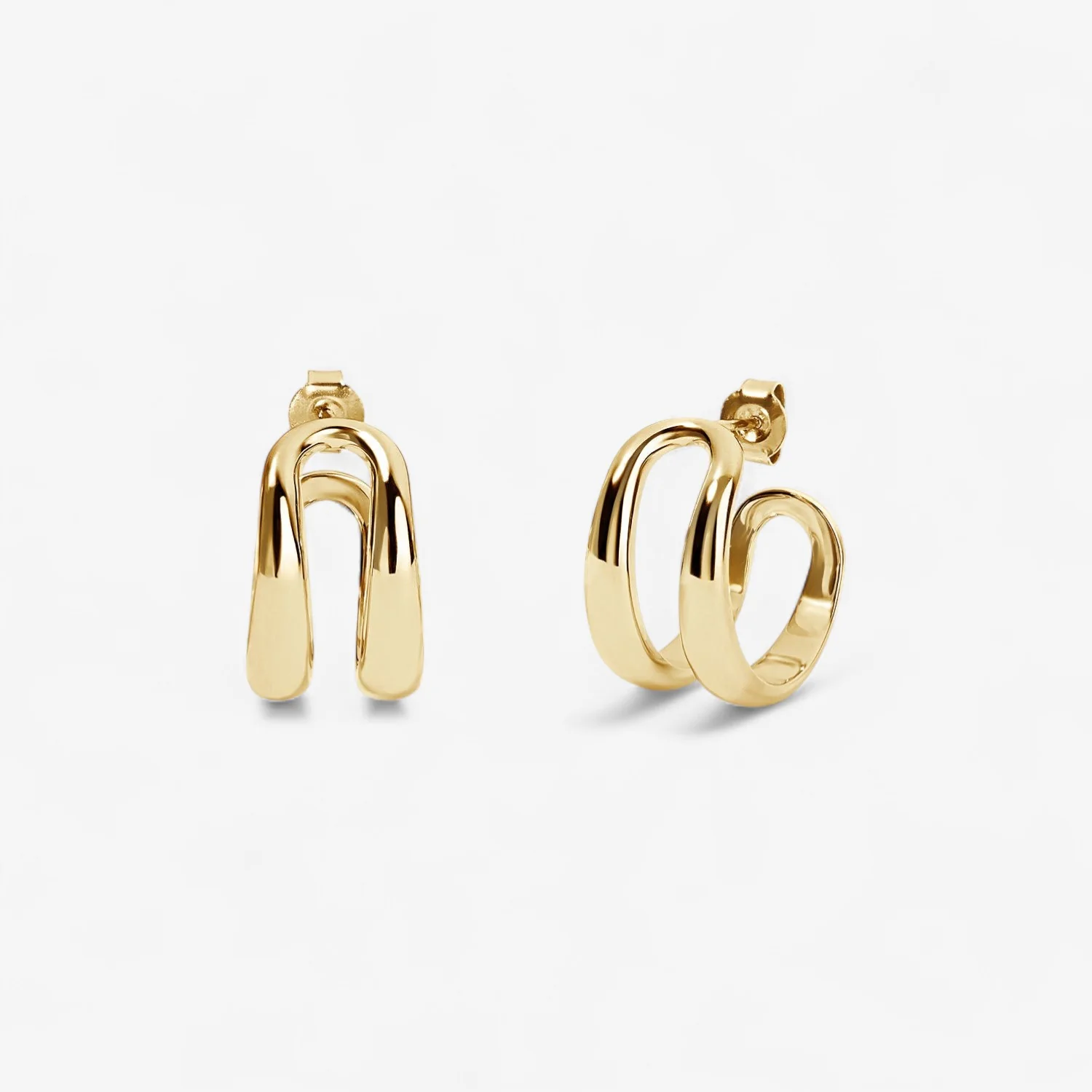 Sterling Silver Madison Double Dome Hoops - Image 2