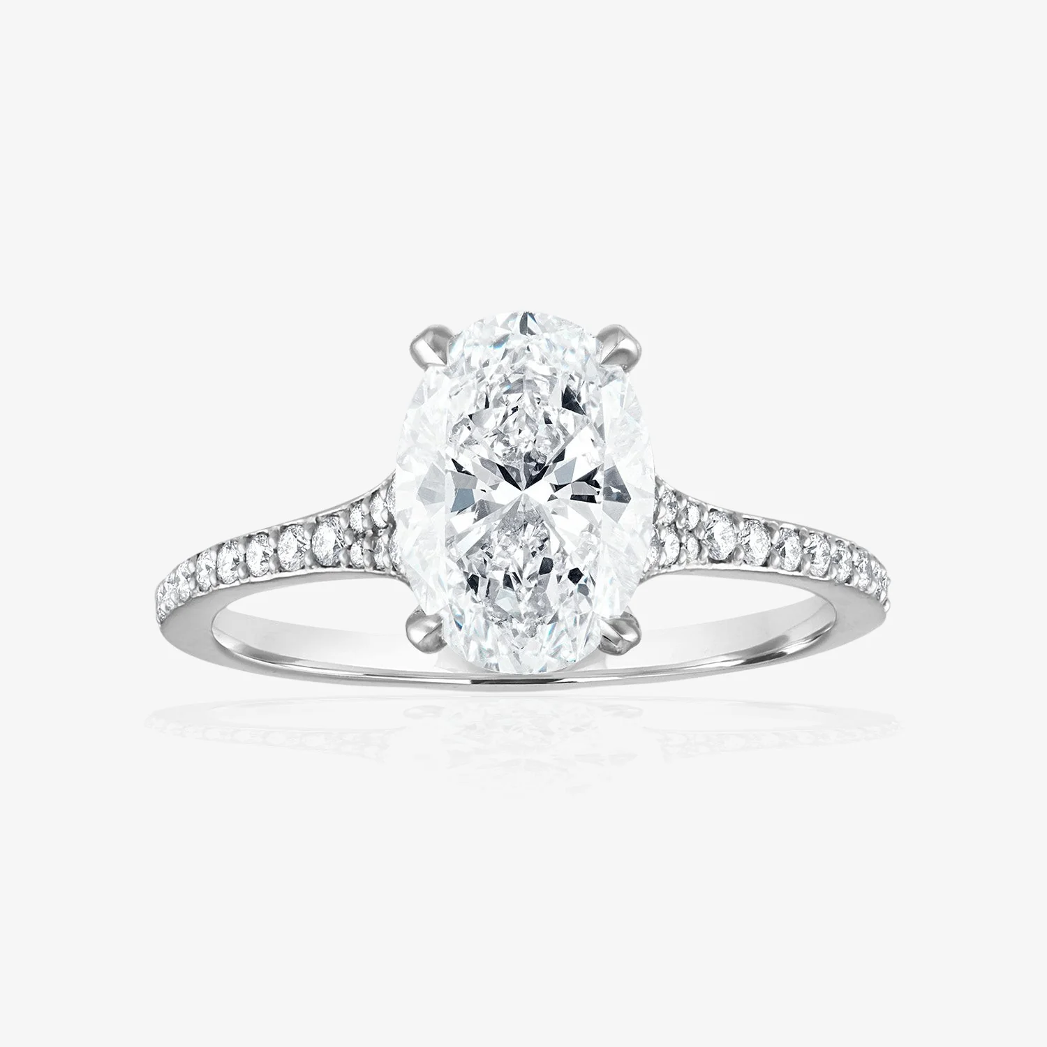 Tapered Pave Engagement Ring