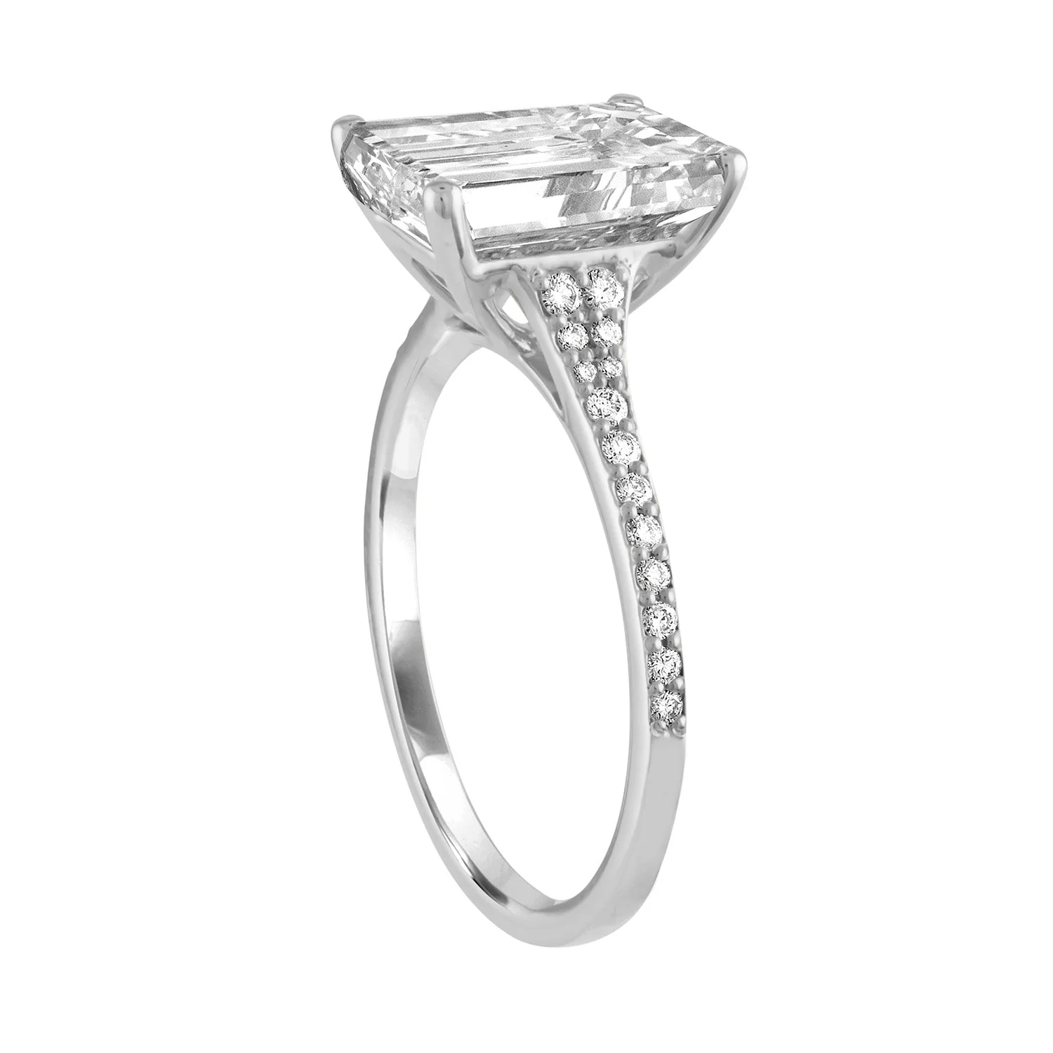 Tapered Pave Engagement Ring - Image 4
