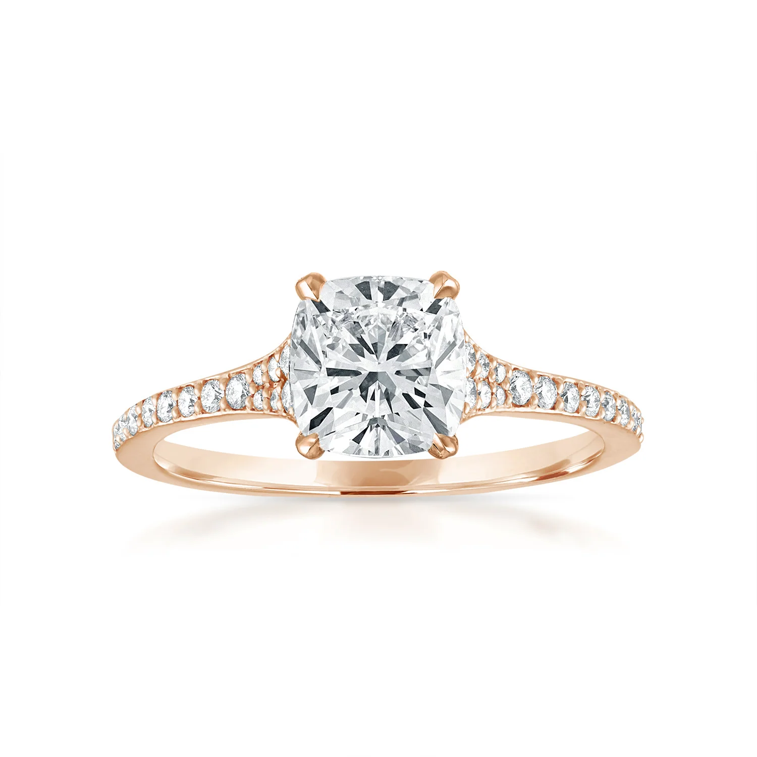 Tapered Pave Engagement Ring - Image 9