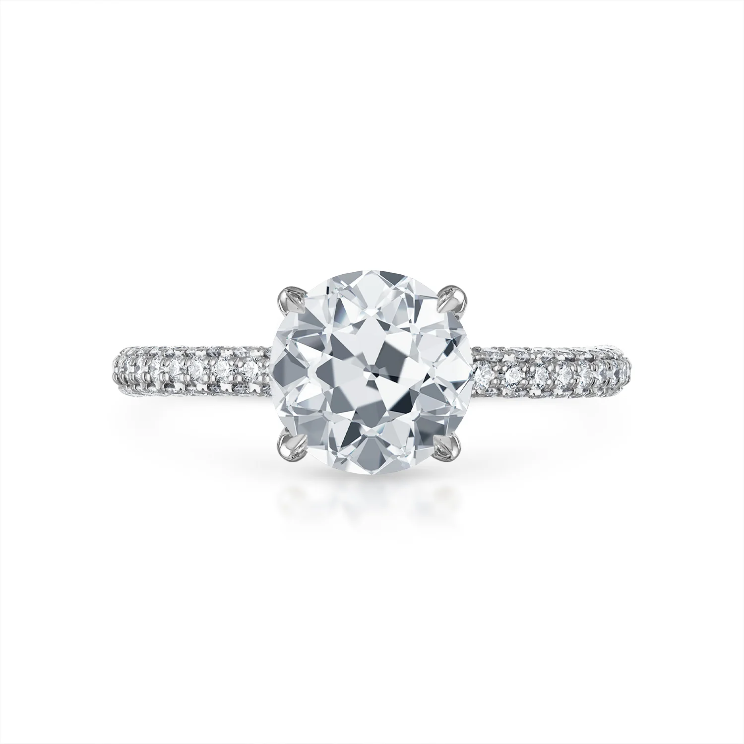 Three Sided Pave Engagement Ring - Image 10