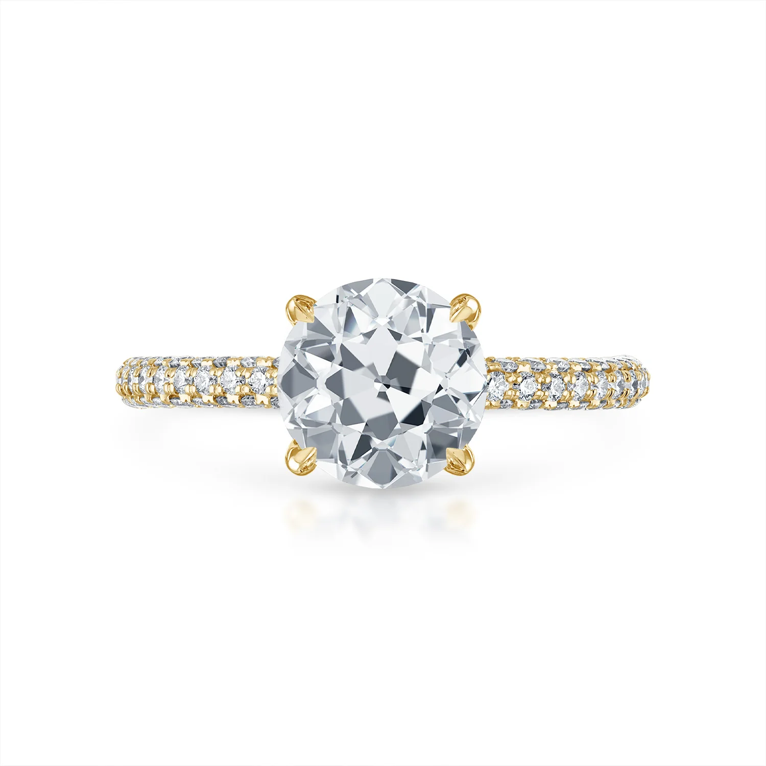 Three Sided Pave Engagement Ring - Image 11
