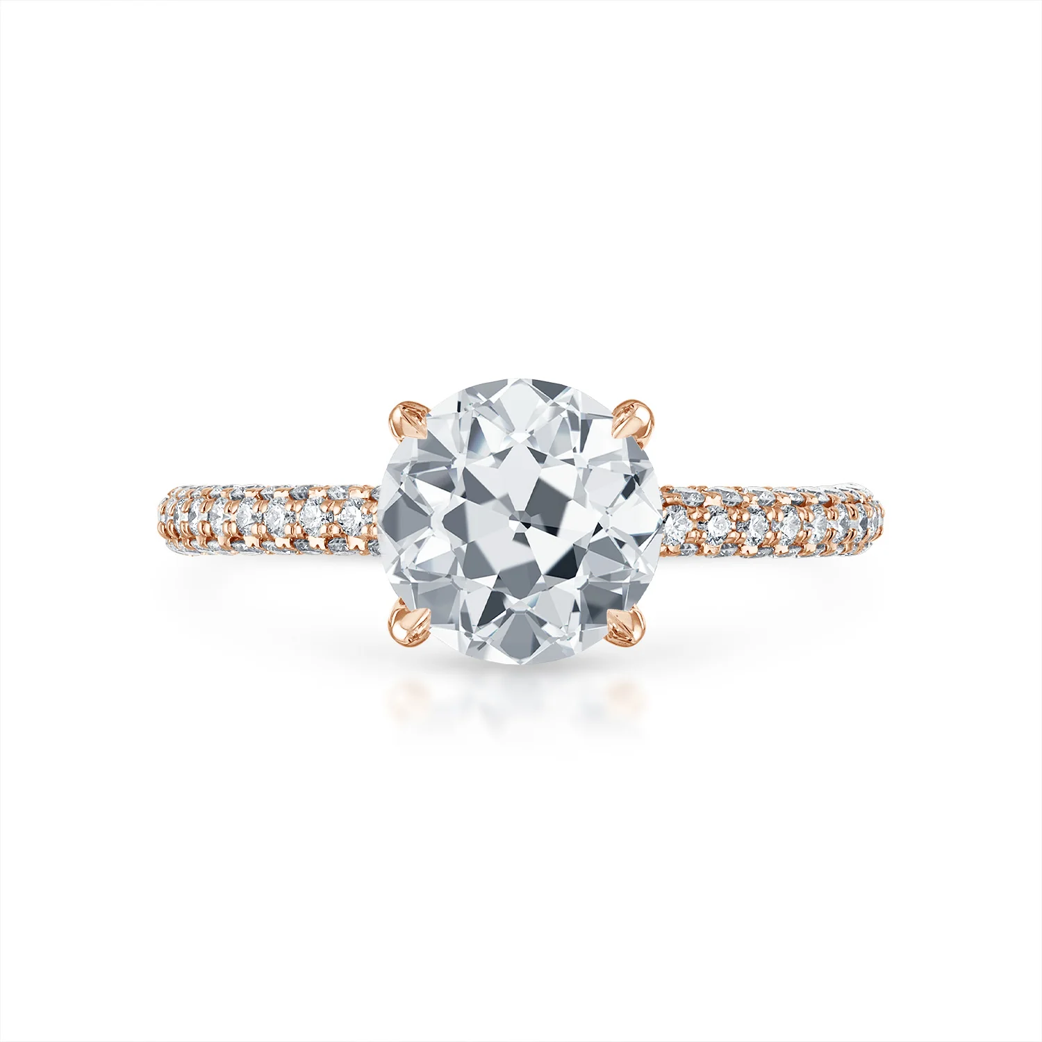 Three Sided Pave Engagement Ring - Image 12