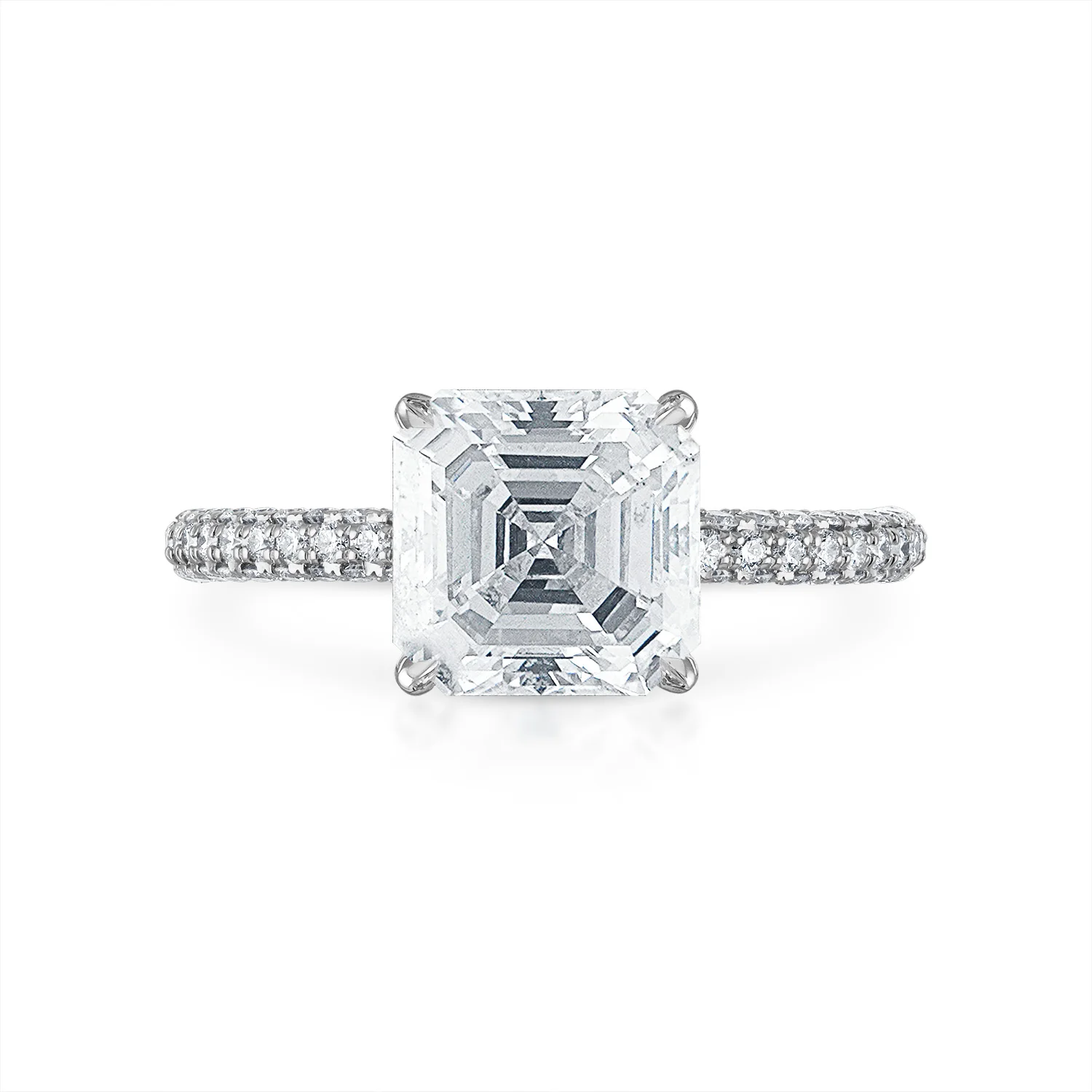 Three Sided Pave Engagement Ring - Image 13