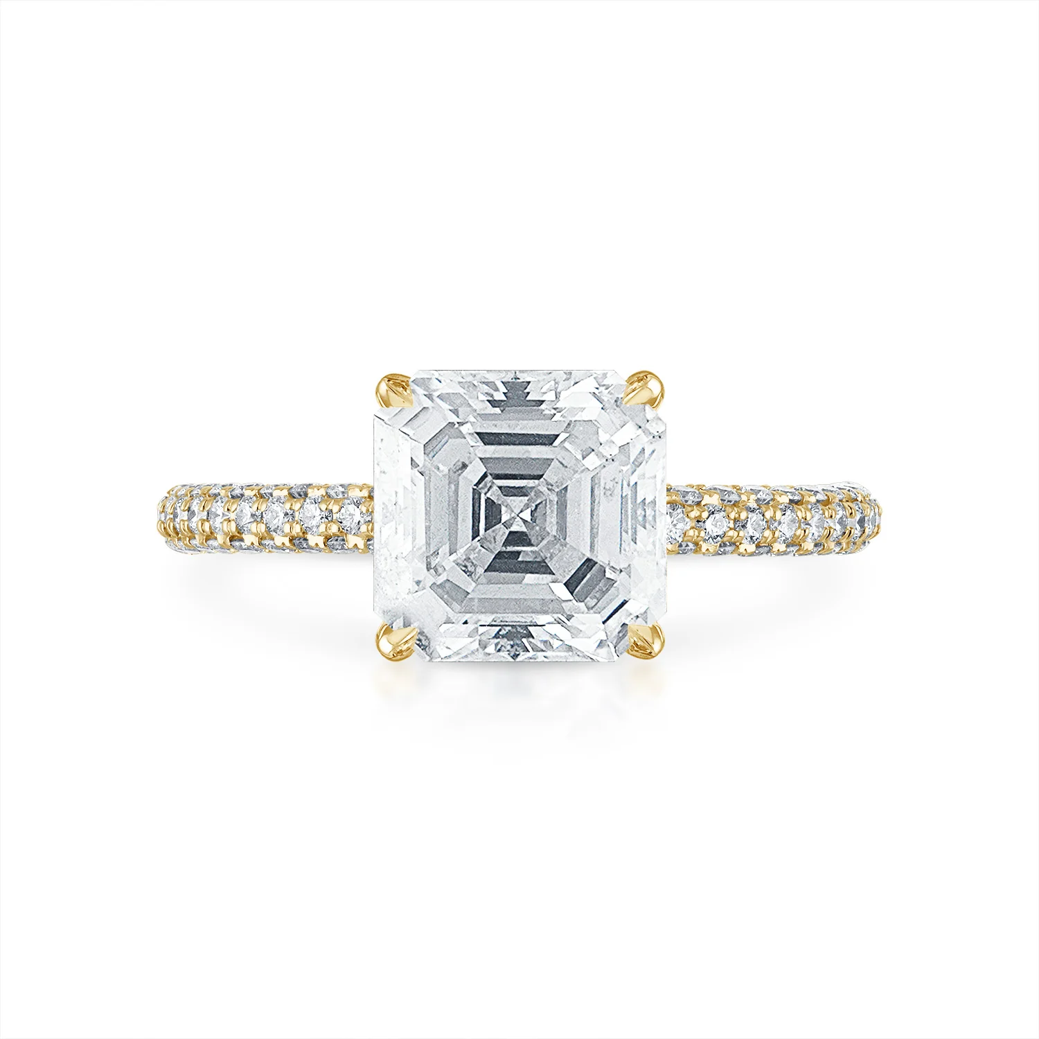 Three Sided Pave Engagement Ring - Image 14